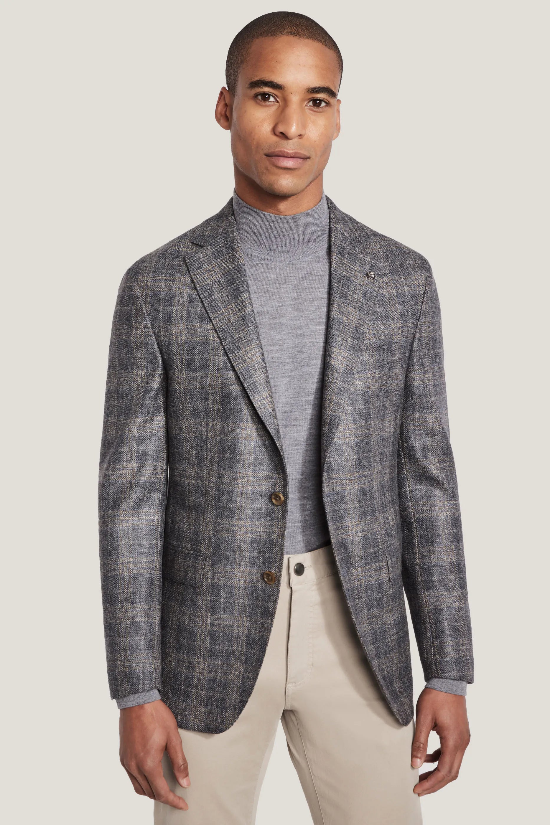 Blazer a carreaux gris moyen Pure laine Jack Victor