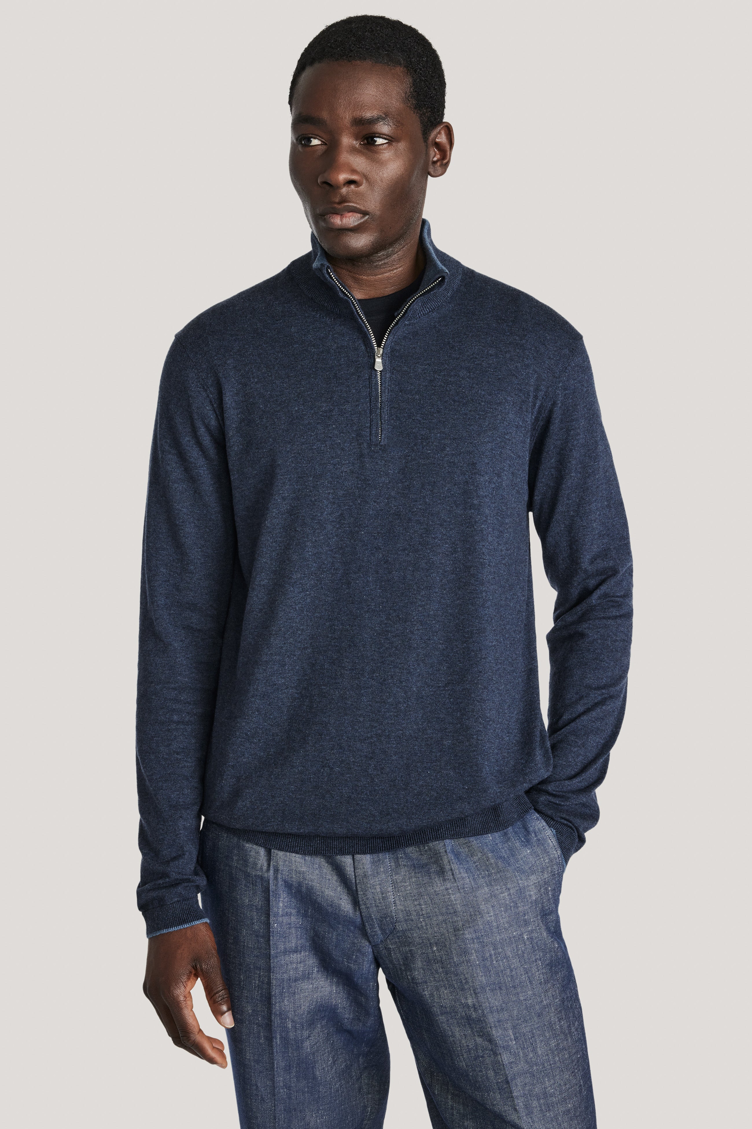Daniel Washed Navy Solid Quarter Zip – Jack Victor
