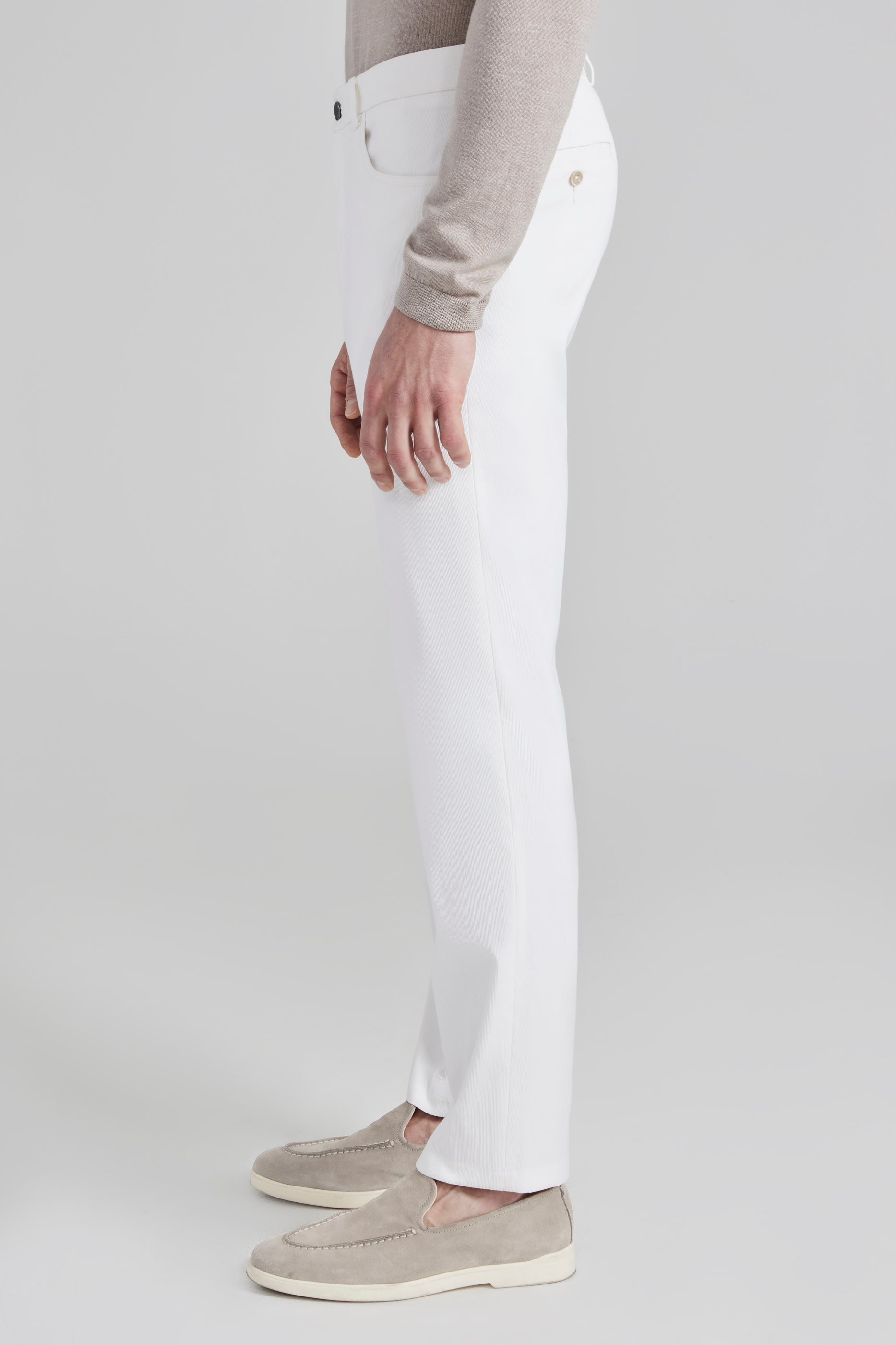 Vue alternative 3 Pantalon en coton extensible 5 poches en plumes d'épingle blanc Sage