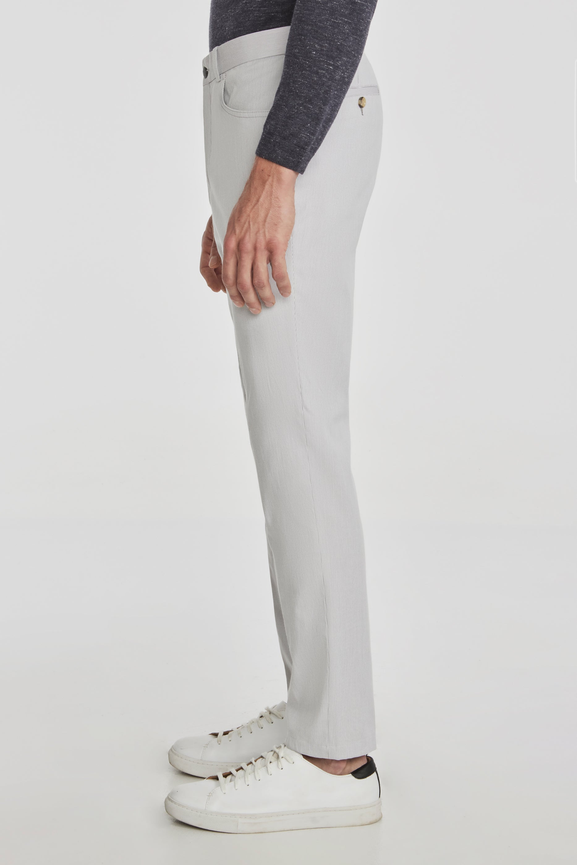 Vue alternative 3 Pantalon en coton extensible Pinfeather Sage à 5 poches, gris clair