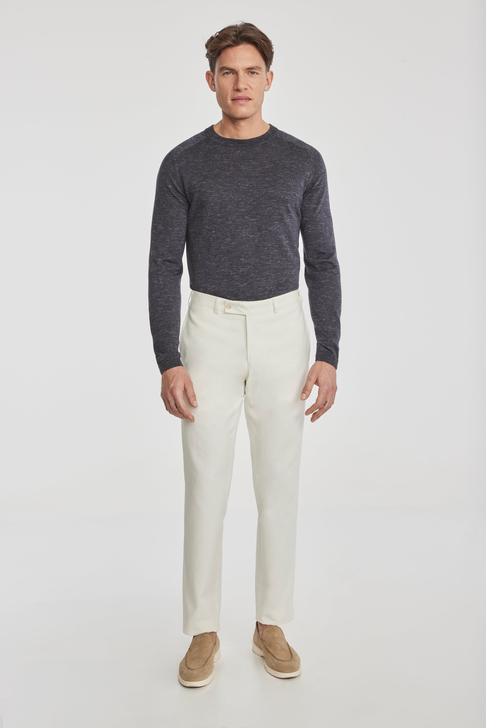 Vue alternative 1 Palmer pantalon en coton texturé et laine stretch en écru