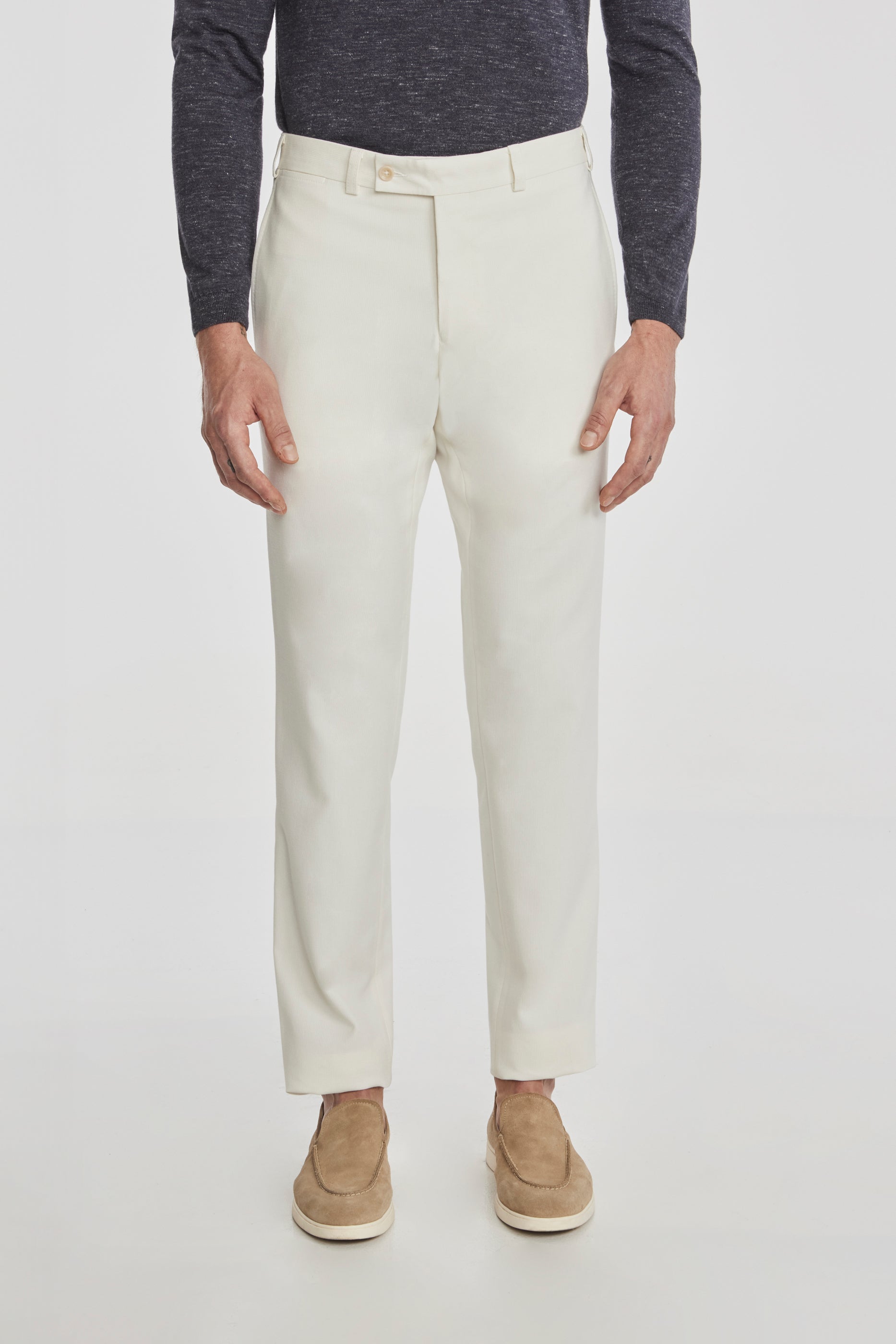Vue alternative Palmer pantalon en coton texturé et laine stretch en écru