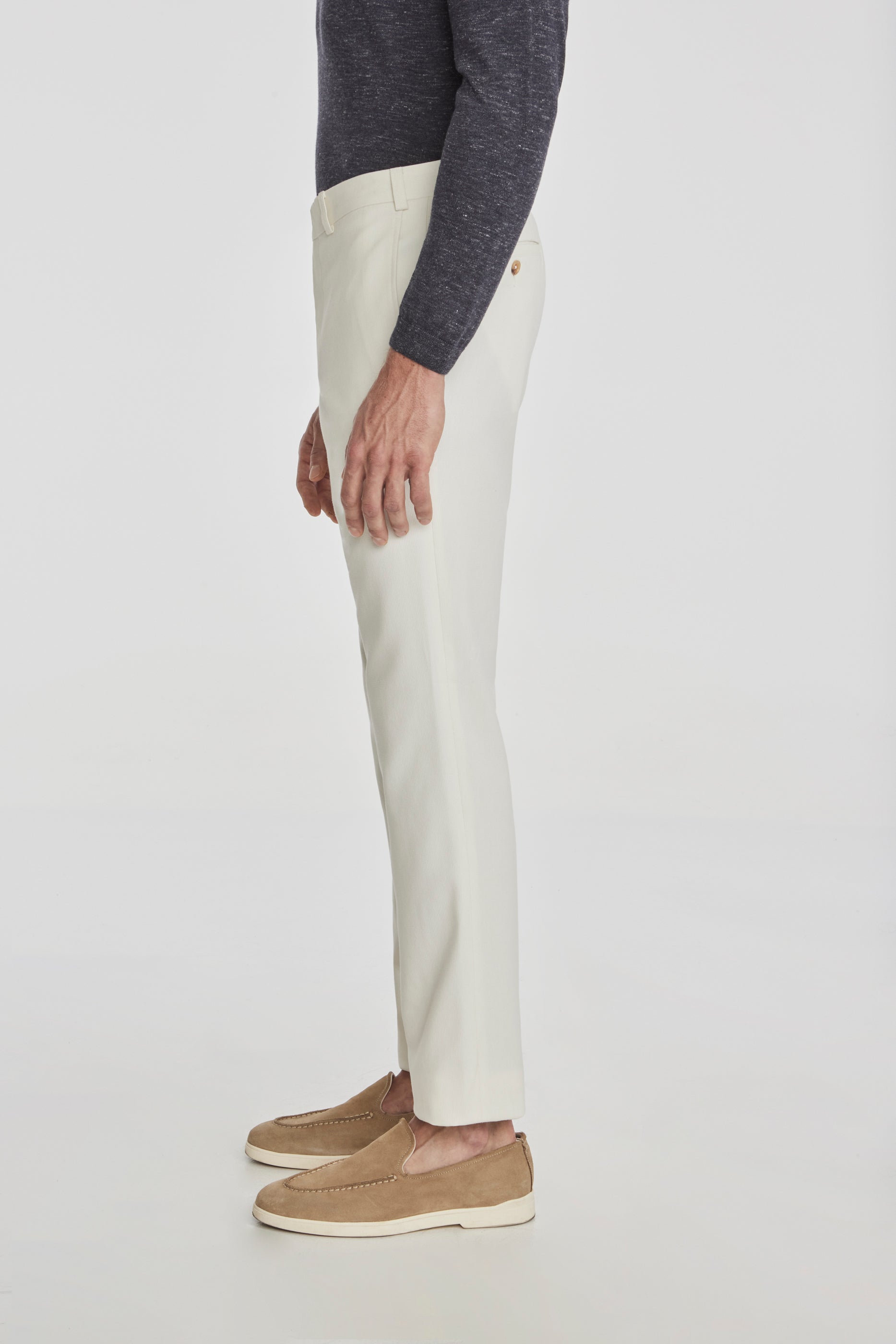 Vue alternative 2 Palmer pantalon en coton texturé et laine stretch en écru