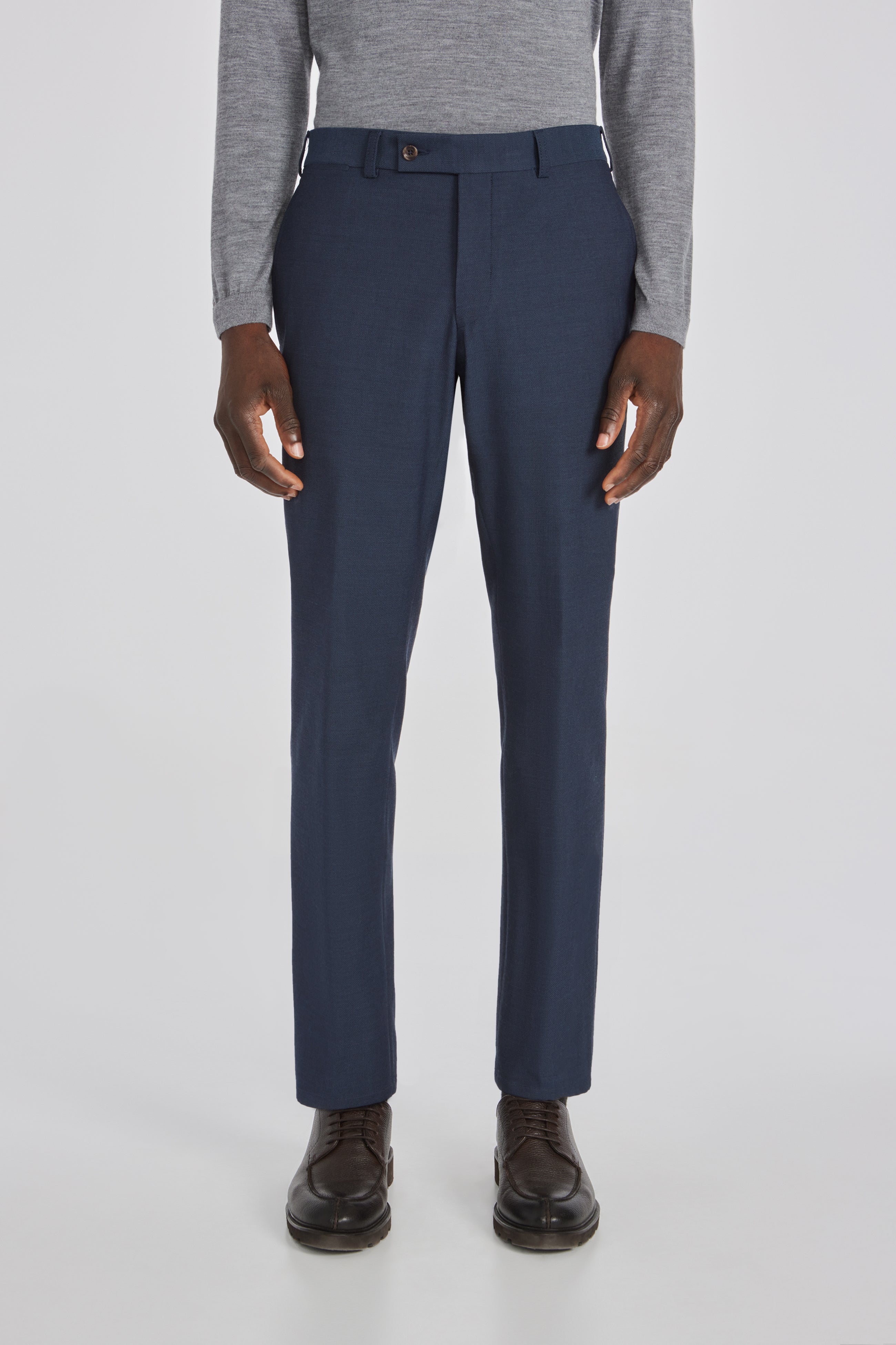 Vue alternative Pantalon Palmer en coton texturé et laine extensible en bleu