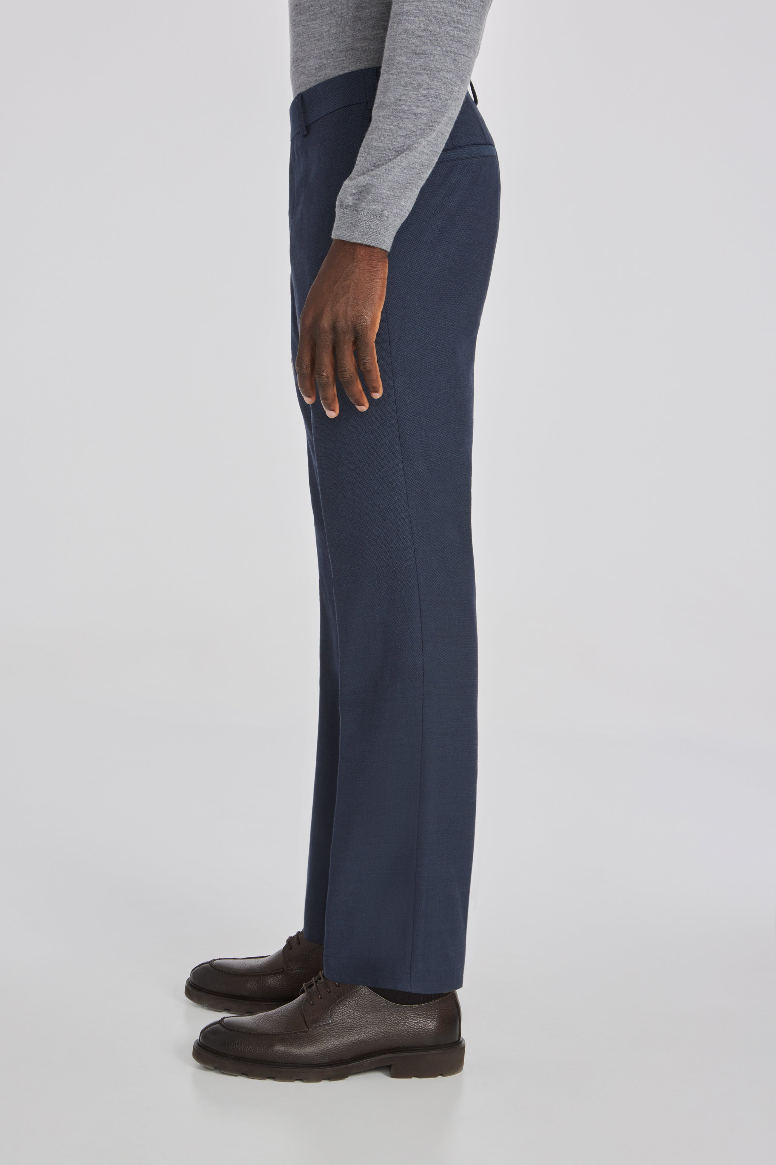 Vue alternative 2 Pantalon Palmer en coton texturé et laine extensible en bleu