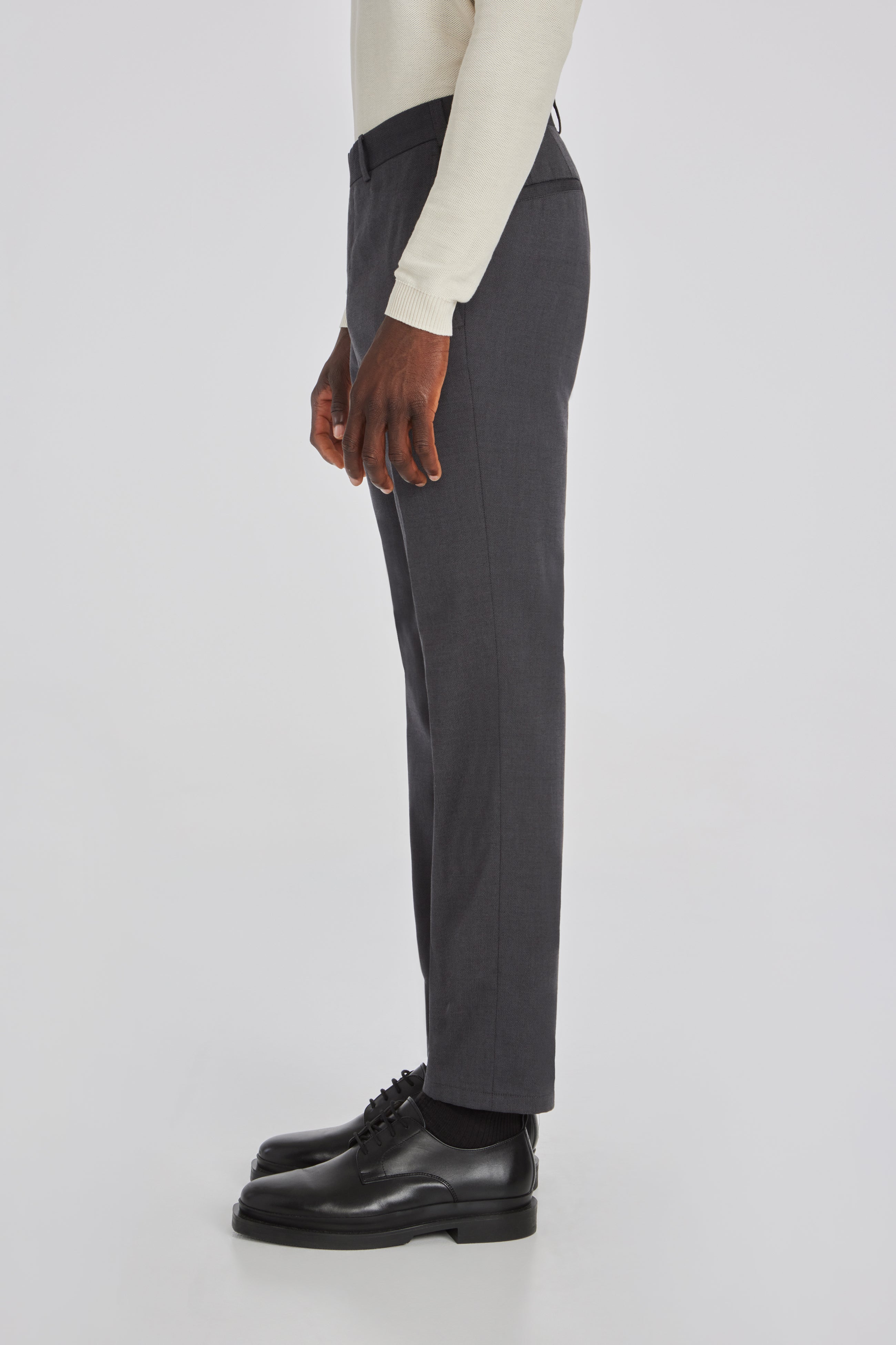 Vue alternative 3 Pantalon Palmer en coton texturé et en laine extensible, gris