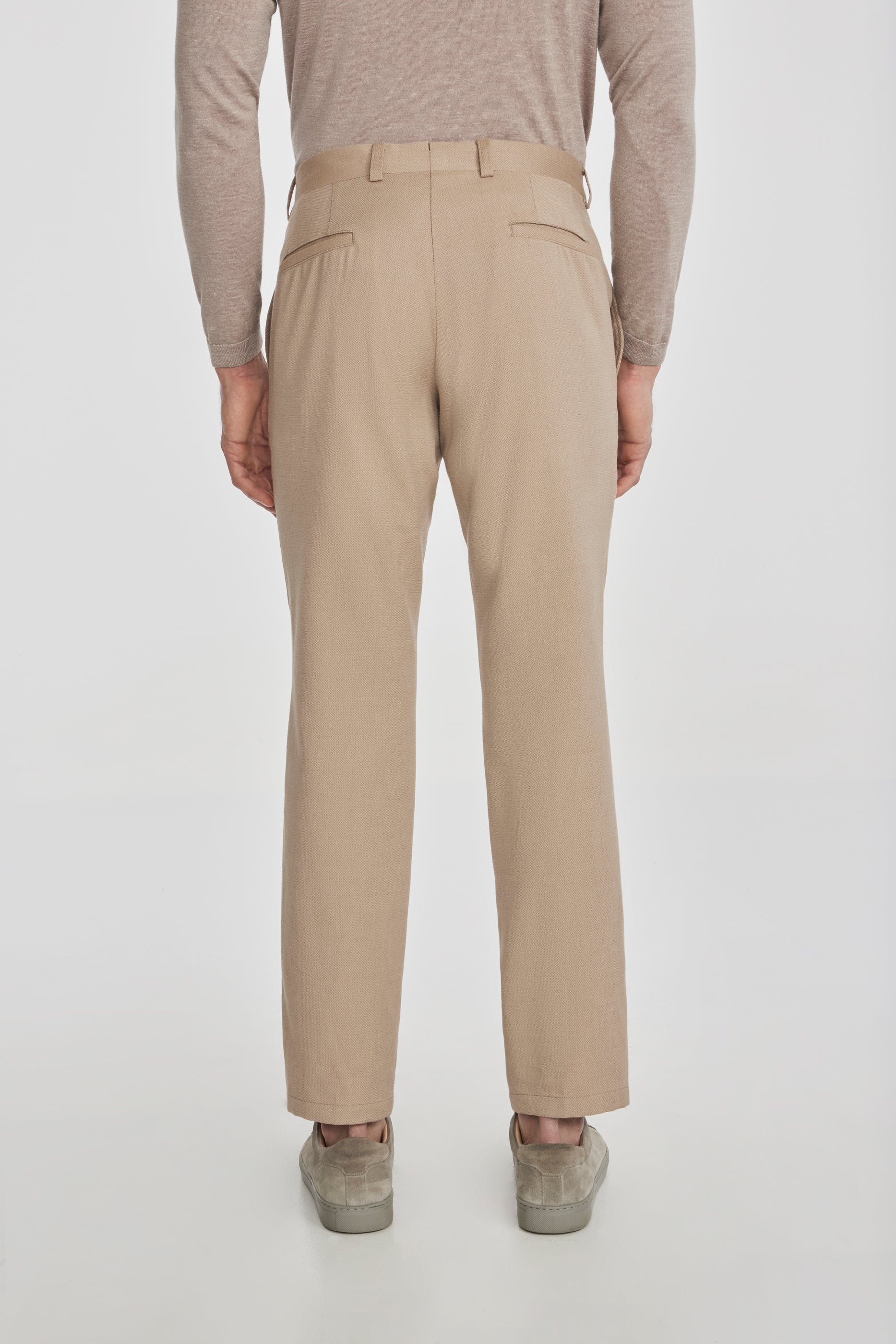 Vue alternative 3 Palmer pantalon en coton texturé et laine extensible, beige