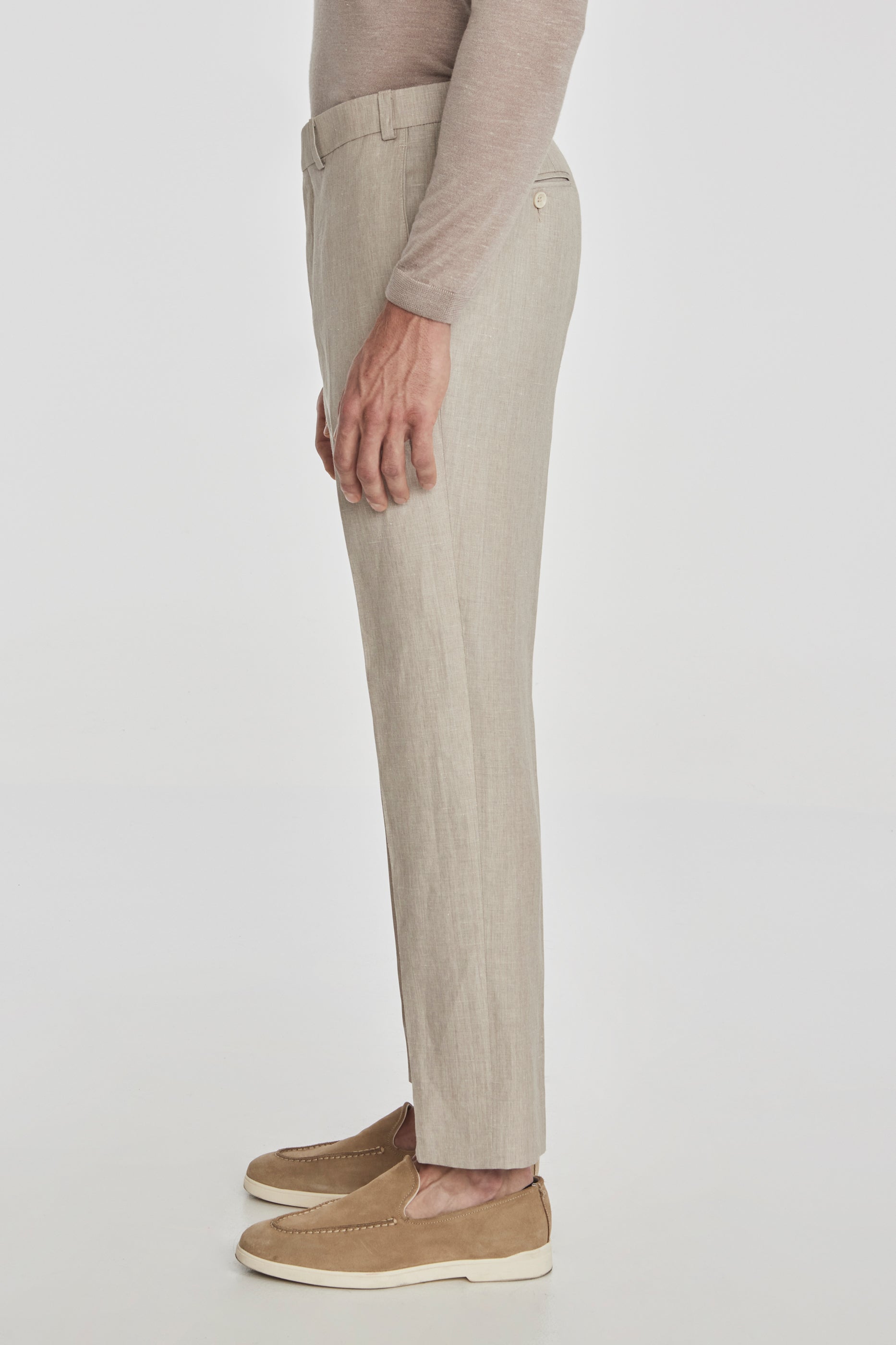 Alt view 3 Pablo Wool and Linen Tailored Trouser in Tan