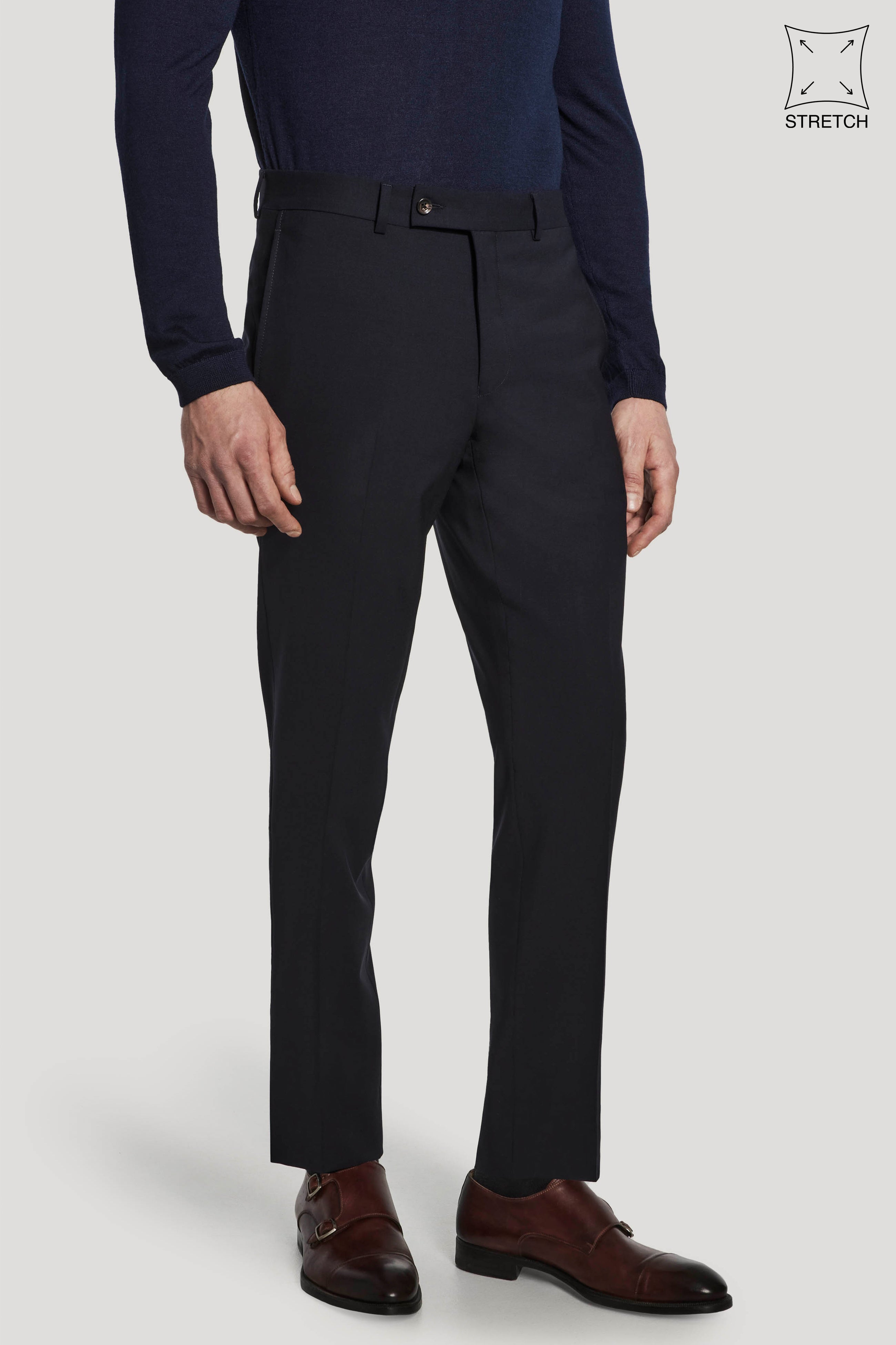 Alt view Navy Stretch Trouser