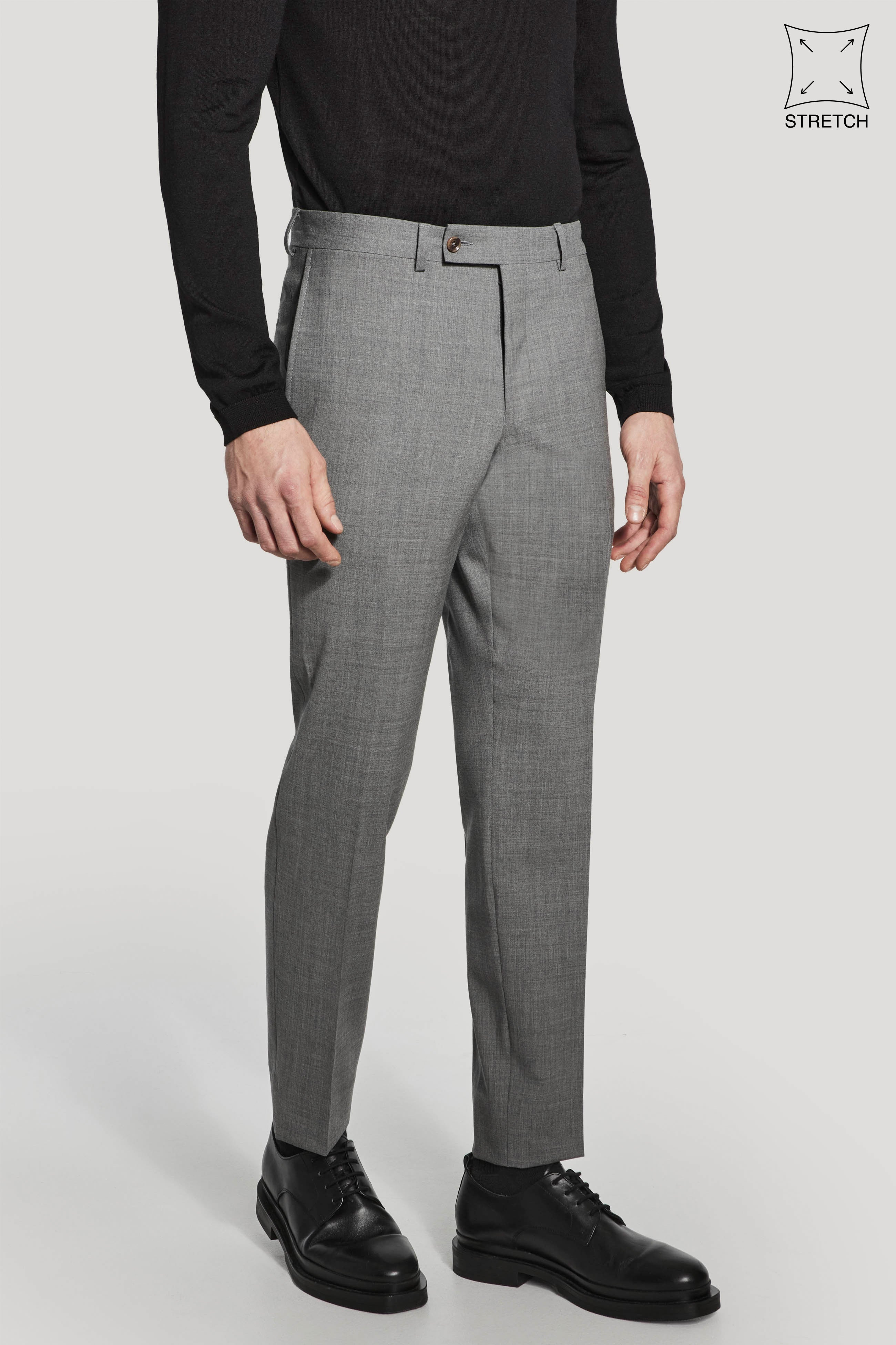 Alt view Mid Grey Stretch Trouser
