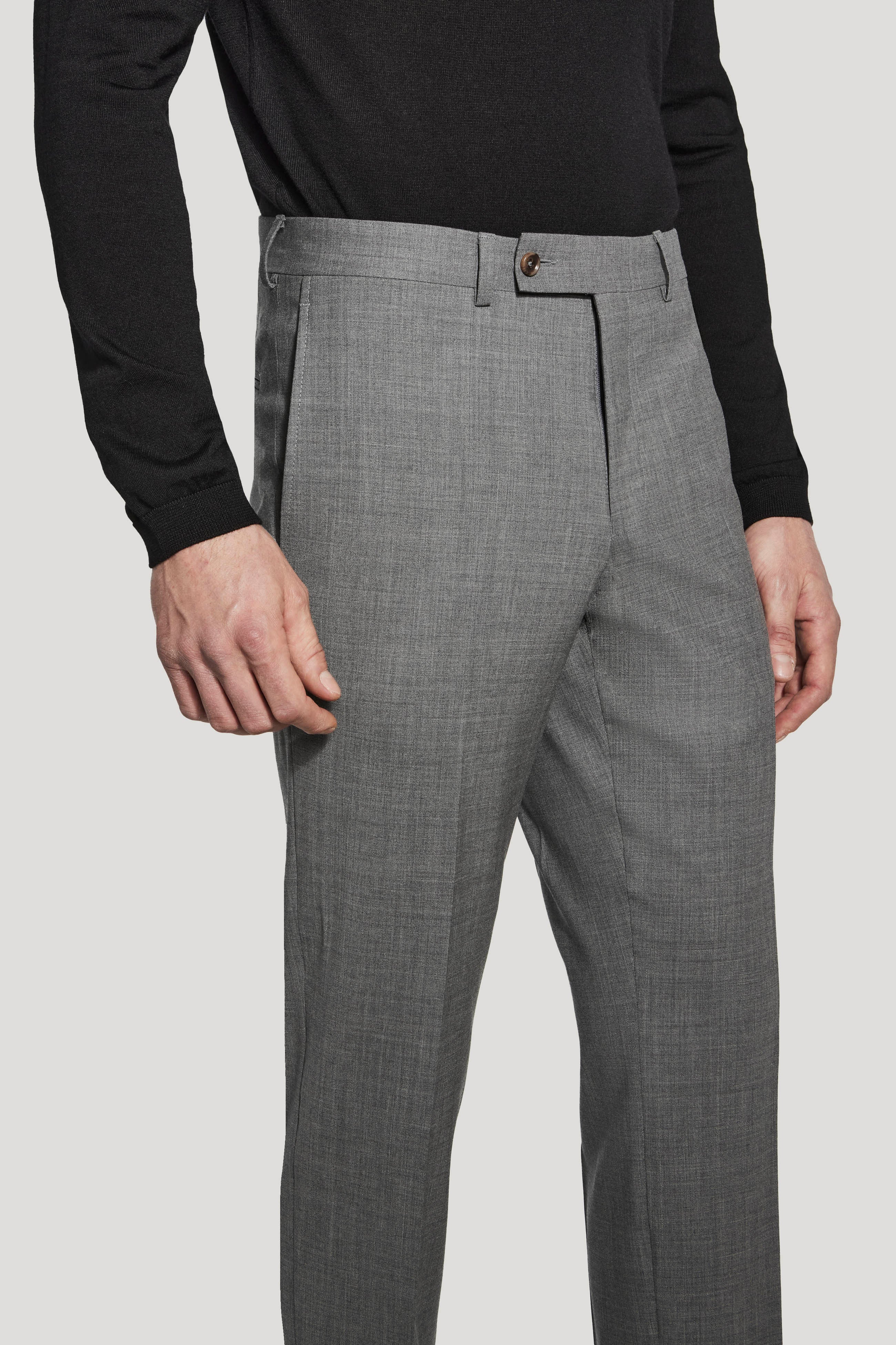 Alt view 1 Mid Grey Stretch Trouser