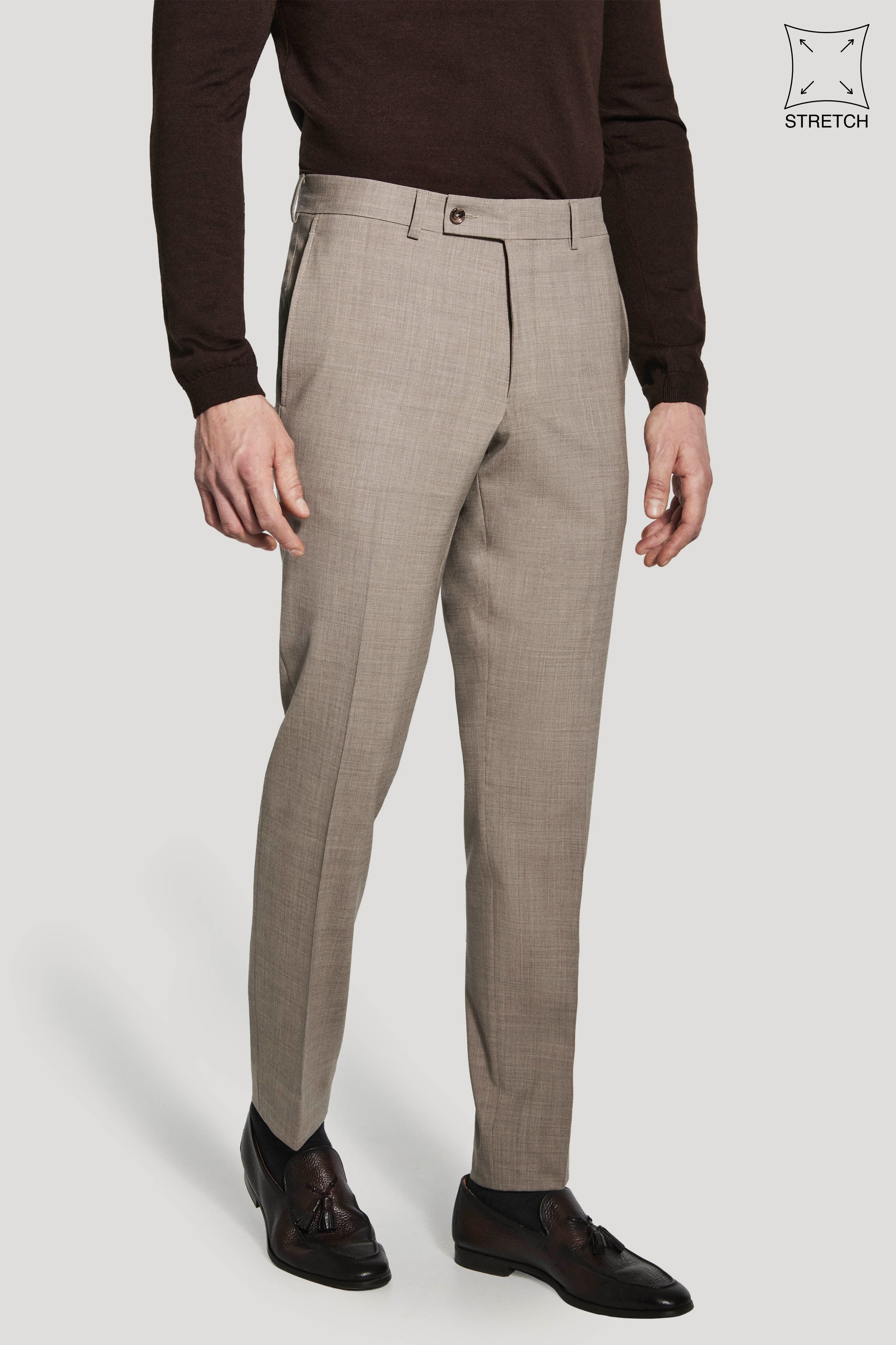 Alt view Taupe Stretch Trouser