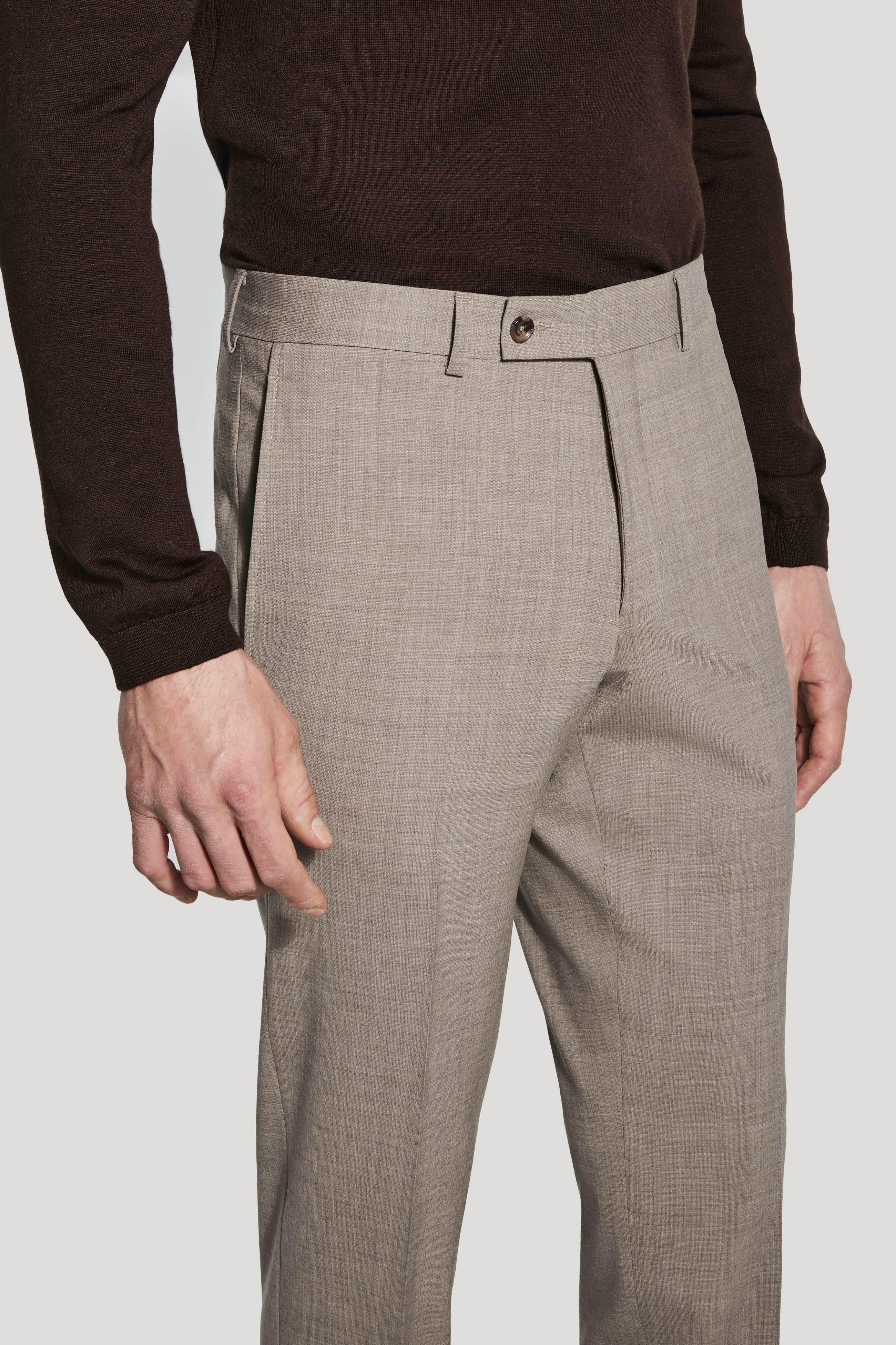 Alt view 1 Taupe Stretch Trouser