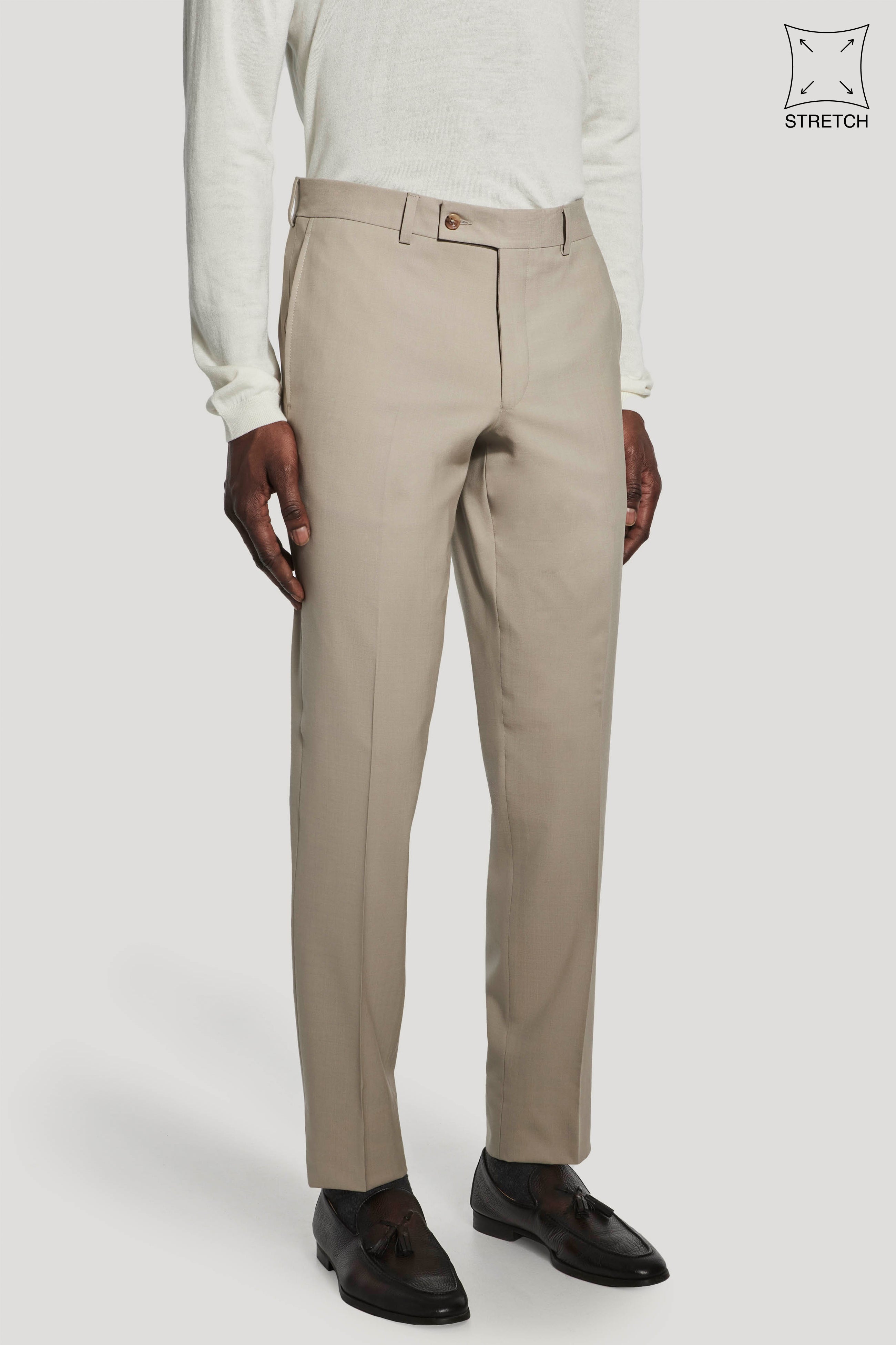 Alt view Tan Stretch Trouser