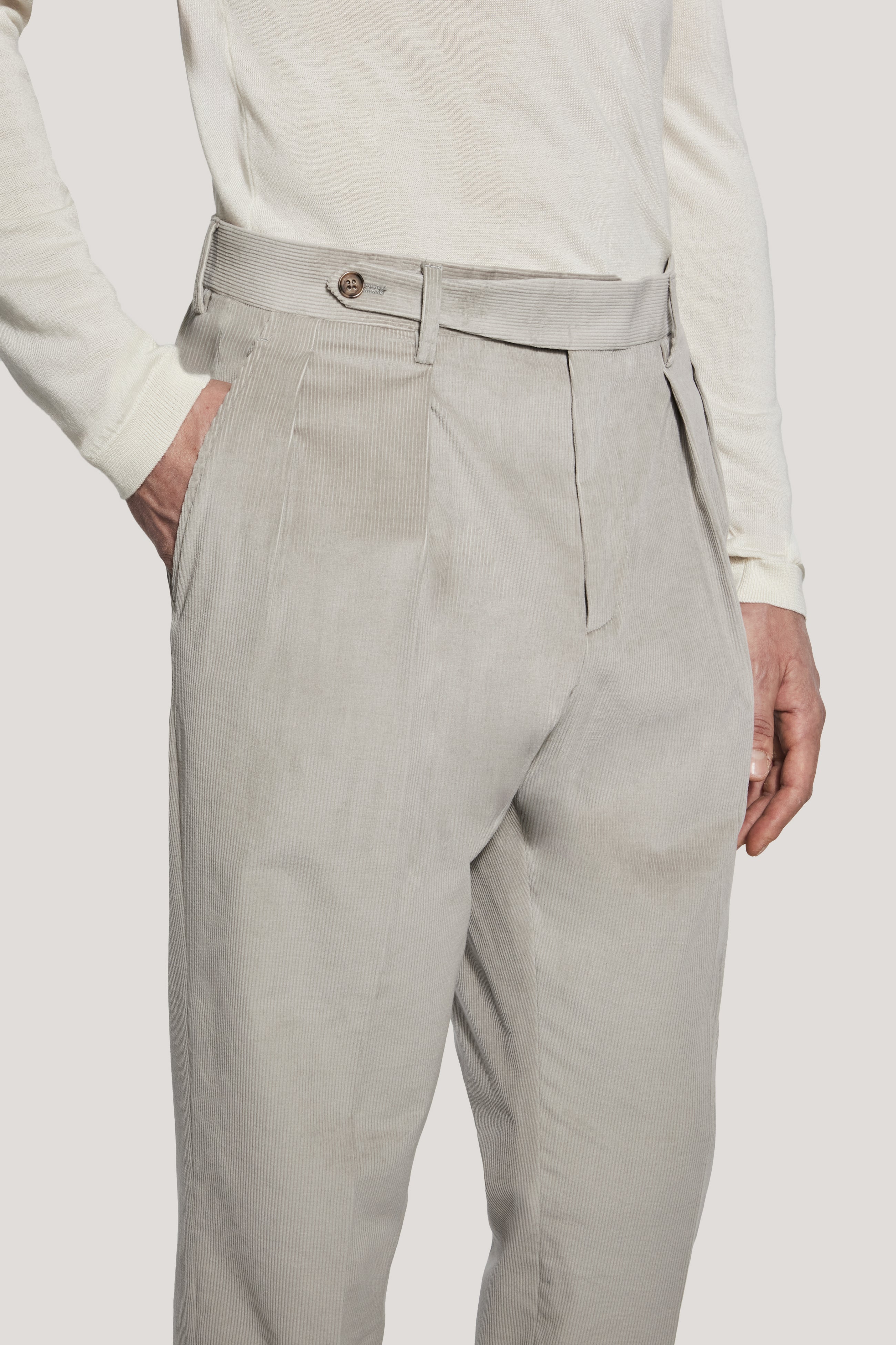 Alt view 1 Light Grey Corduroy Trousers