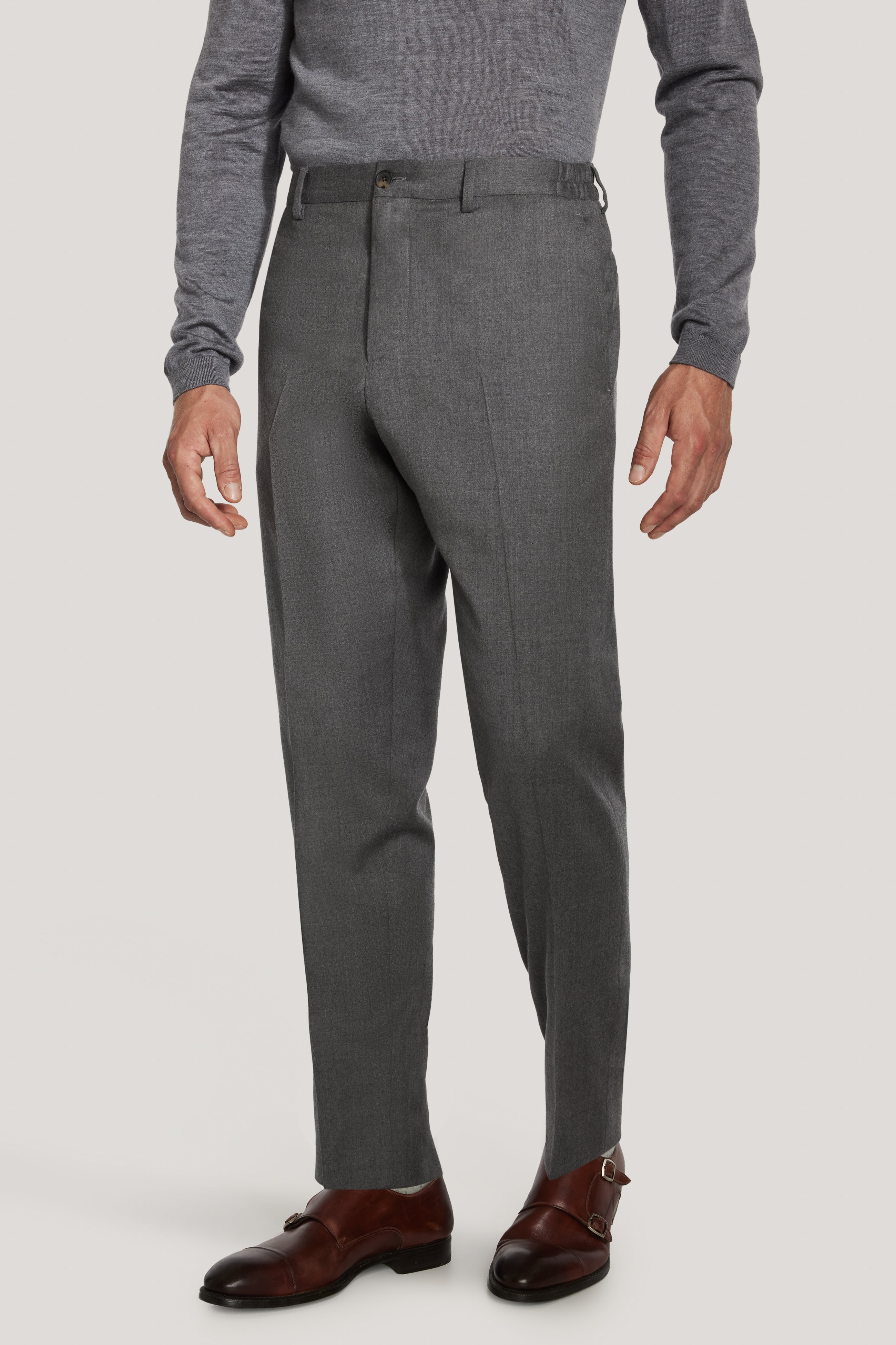 Alt view Grey Trouser with Stretch Waistband