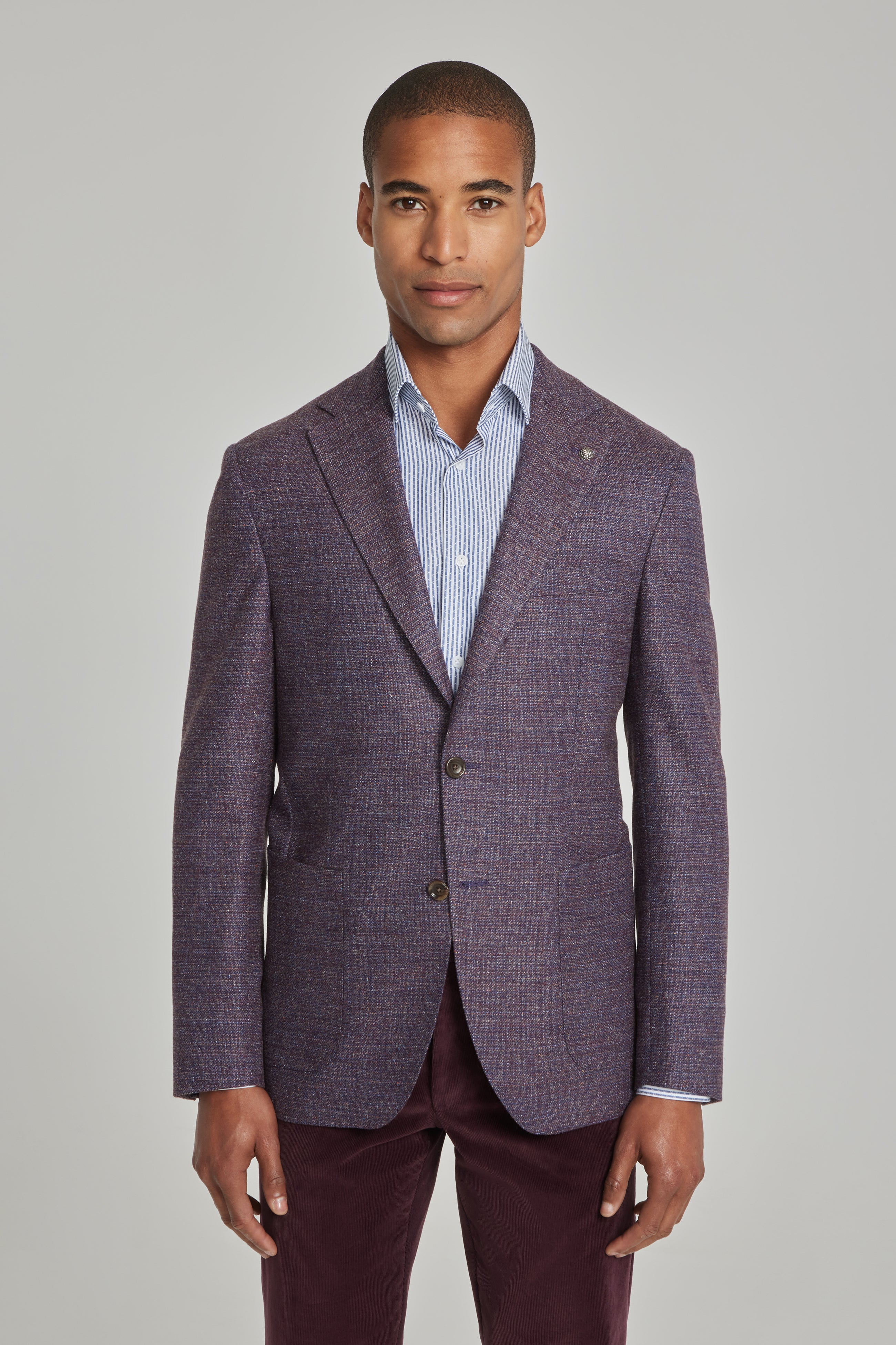 Alt view Morton Donegal Wool and Silk Blend Stretch Blazer in Berry