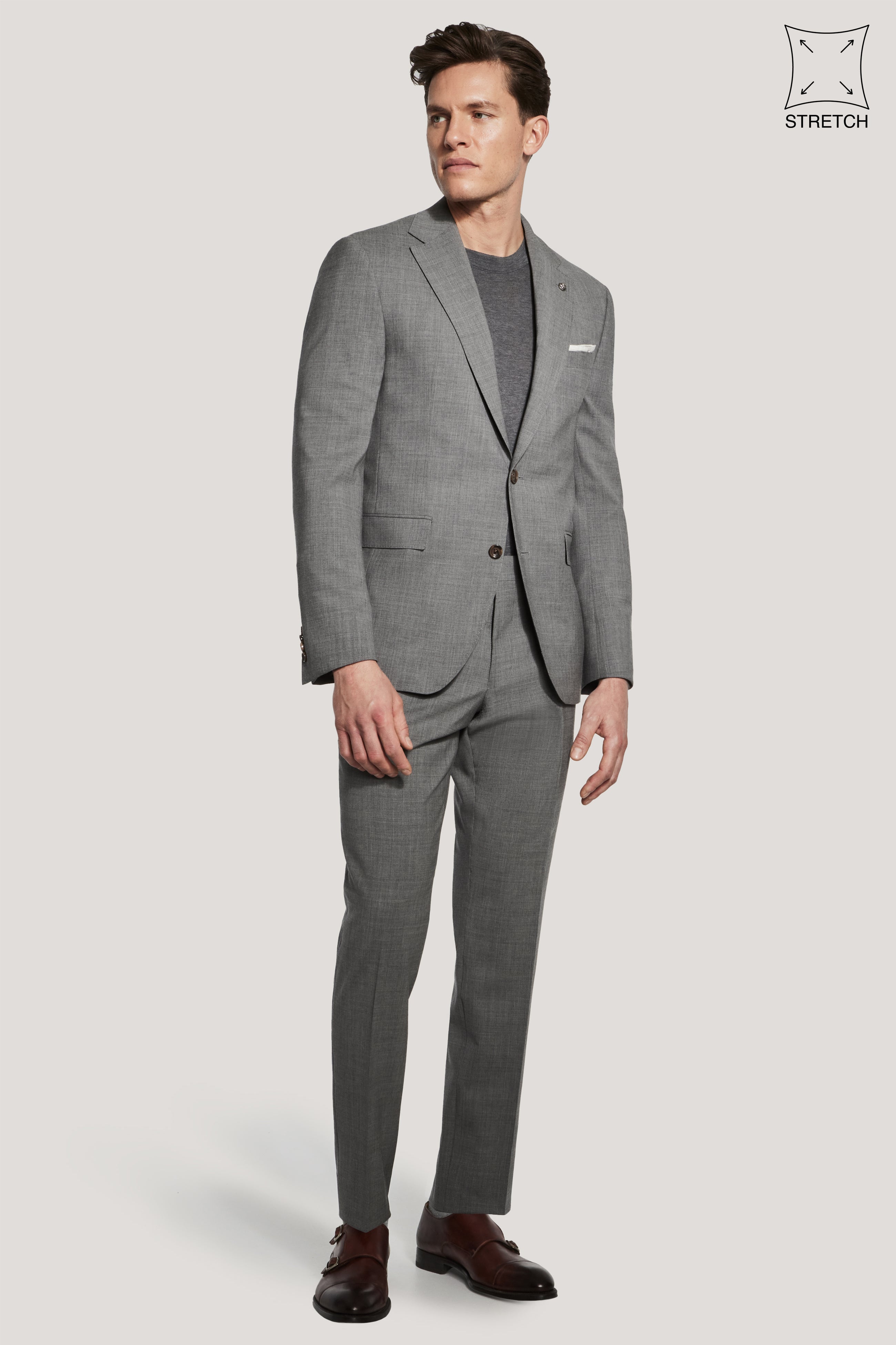Alt view Grey Solid Stretch Suit