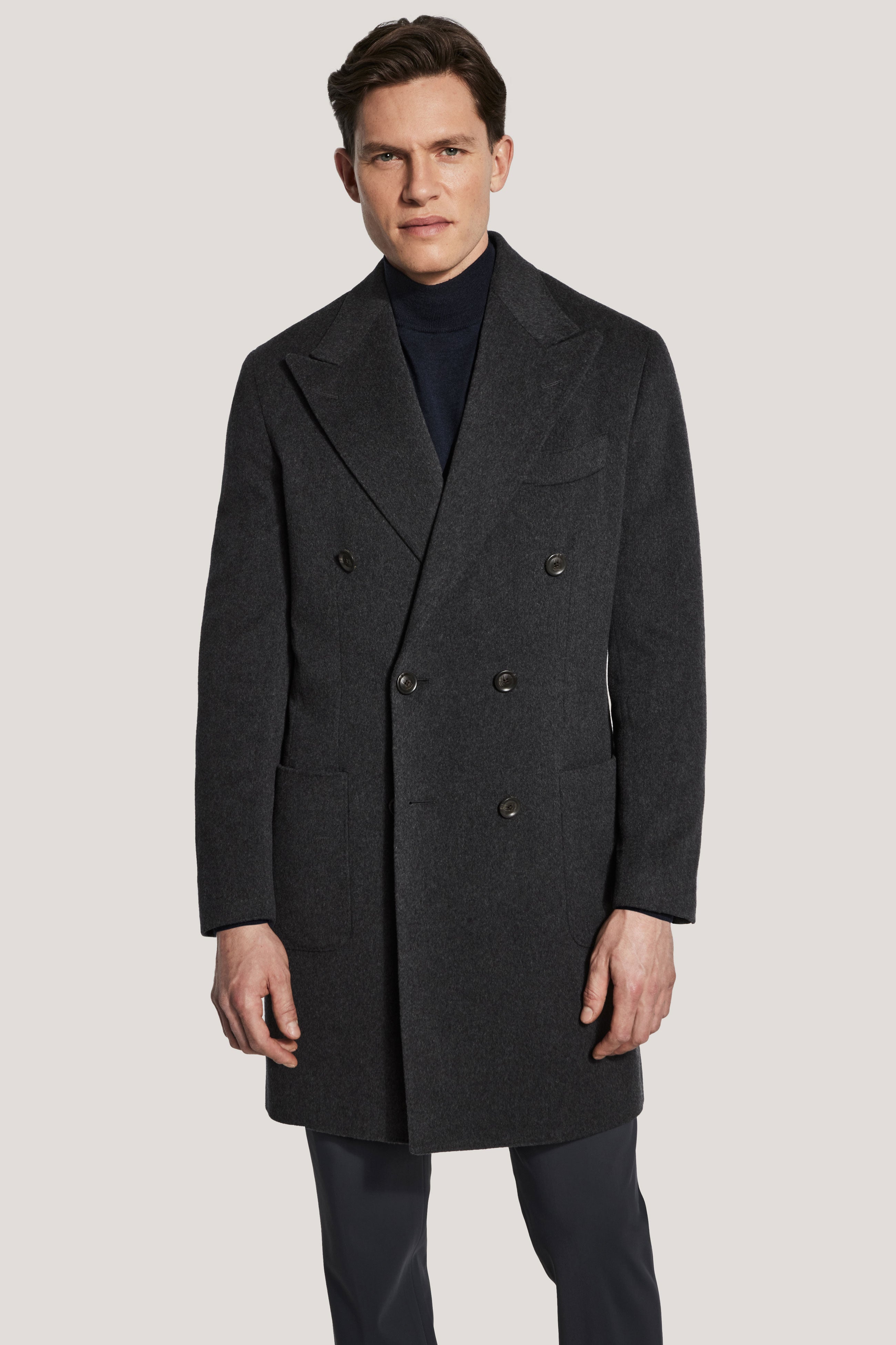Alt view Charcoal Double Breasted Coat