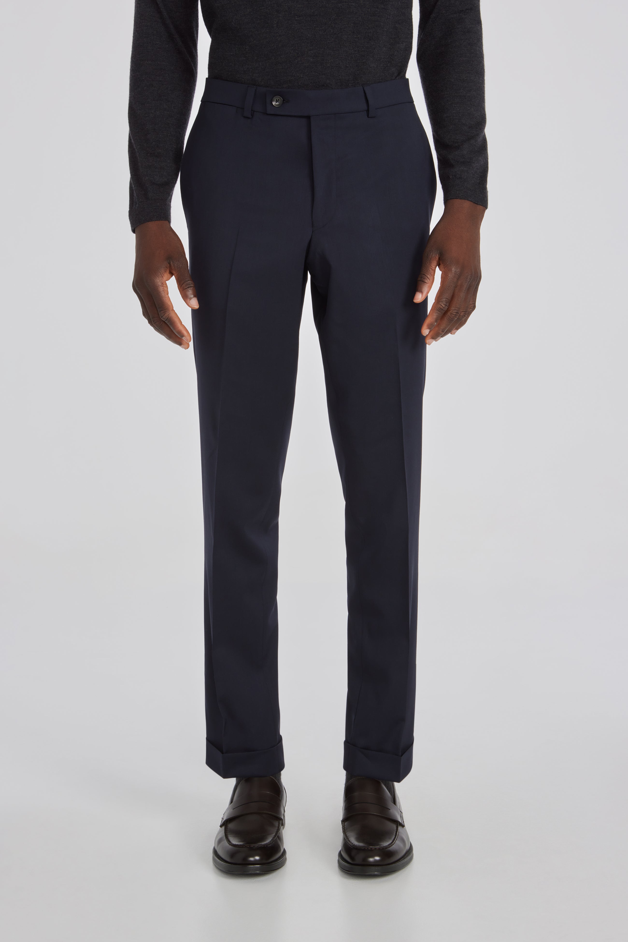 Vue alternative Pantalon de costume séparé en laine bleu marine uni Payne