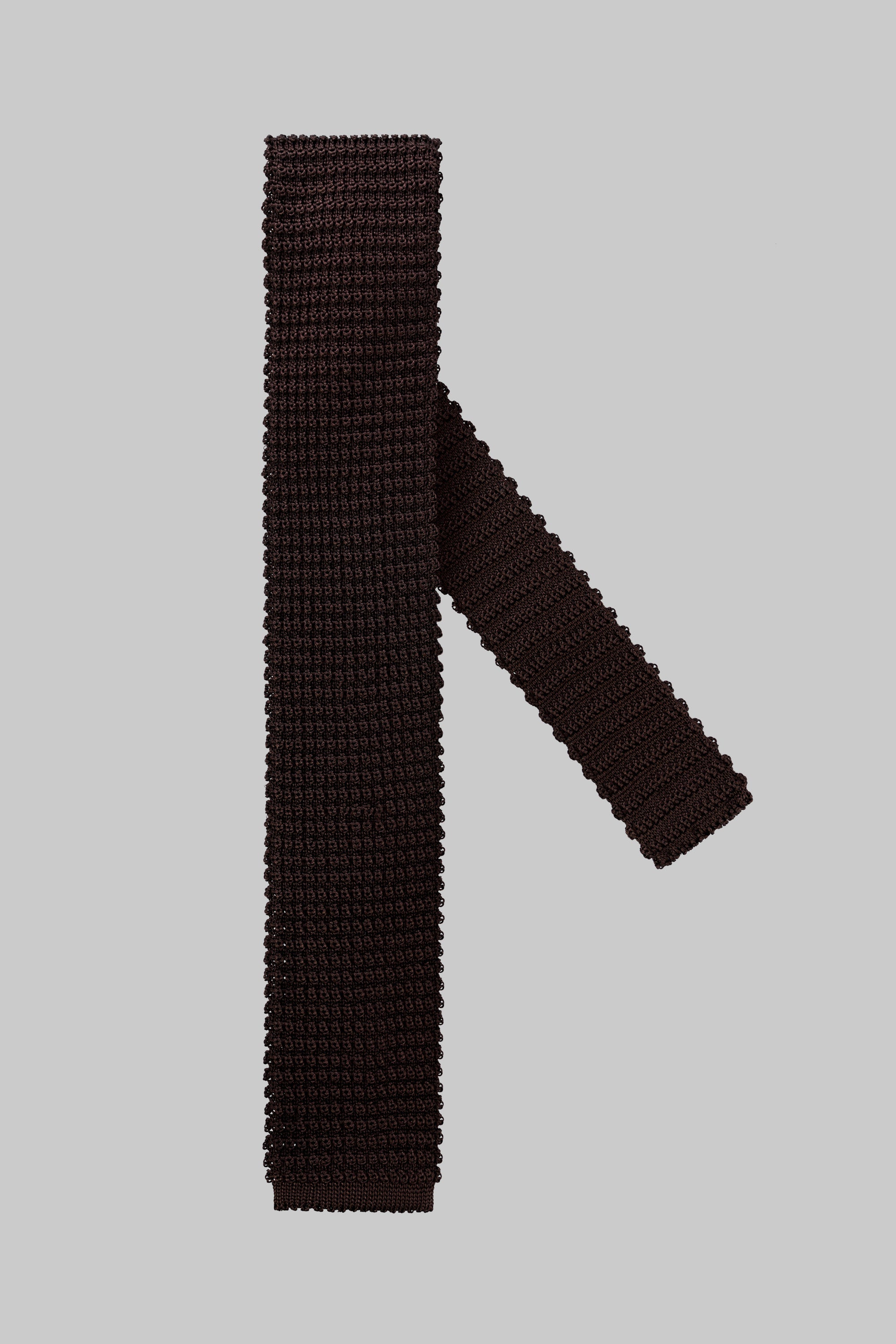 Vue alternative Cravate tricotée en soie Hudson en marron