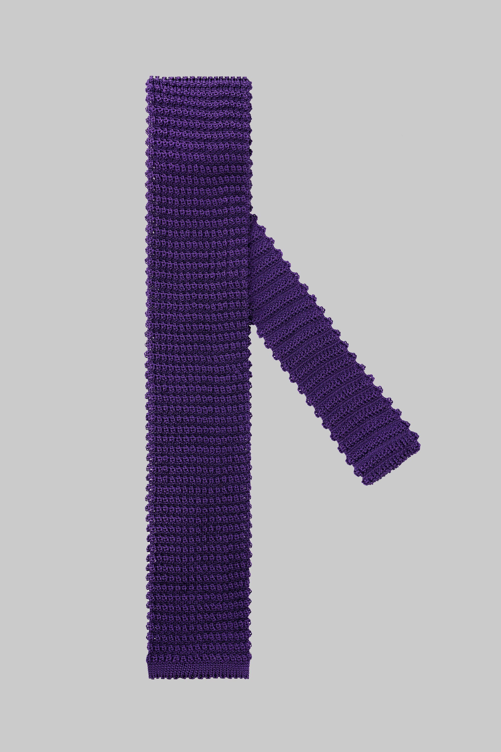 Vue alternative Cravate tricotée en soie Hudson en violet