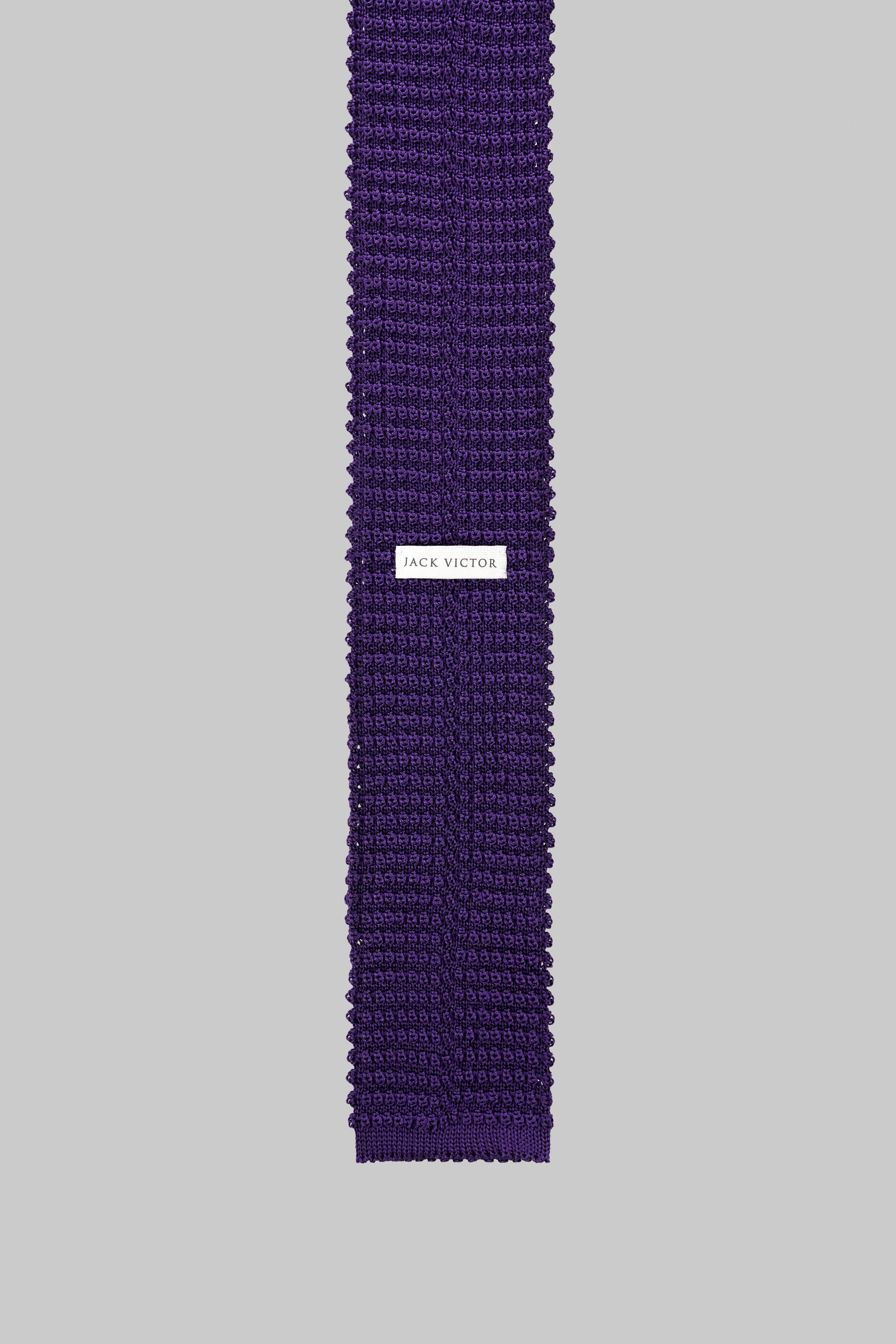 Vue alternative 2 Cravate tricotée en soie Hudson en violet