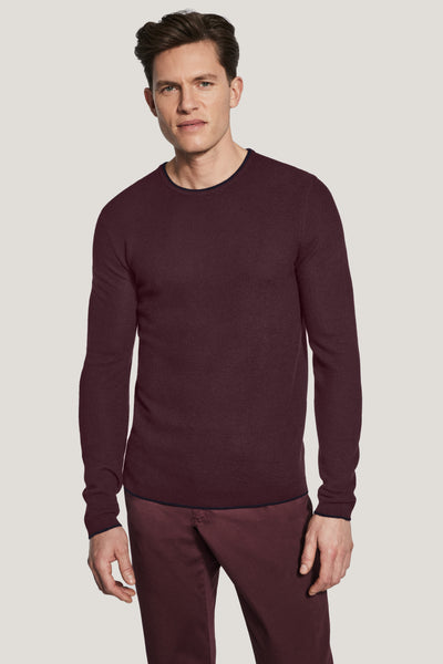 Wine Crew Neck - Pure Wool | Jack Victor