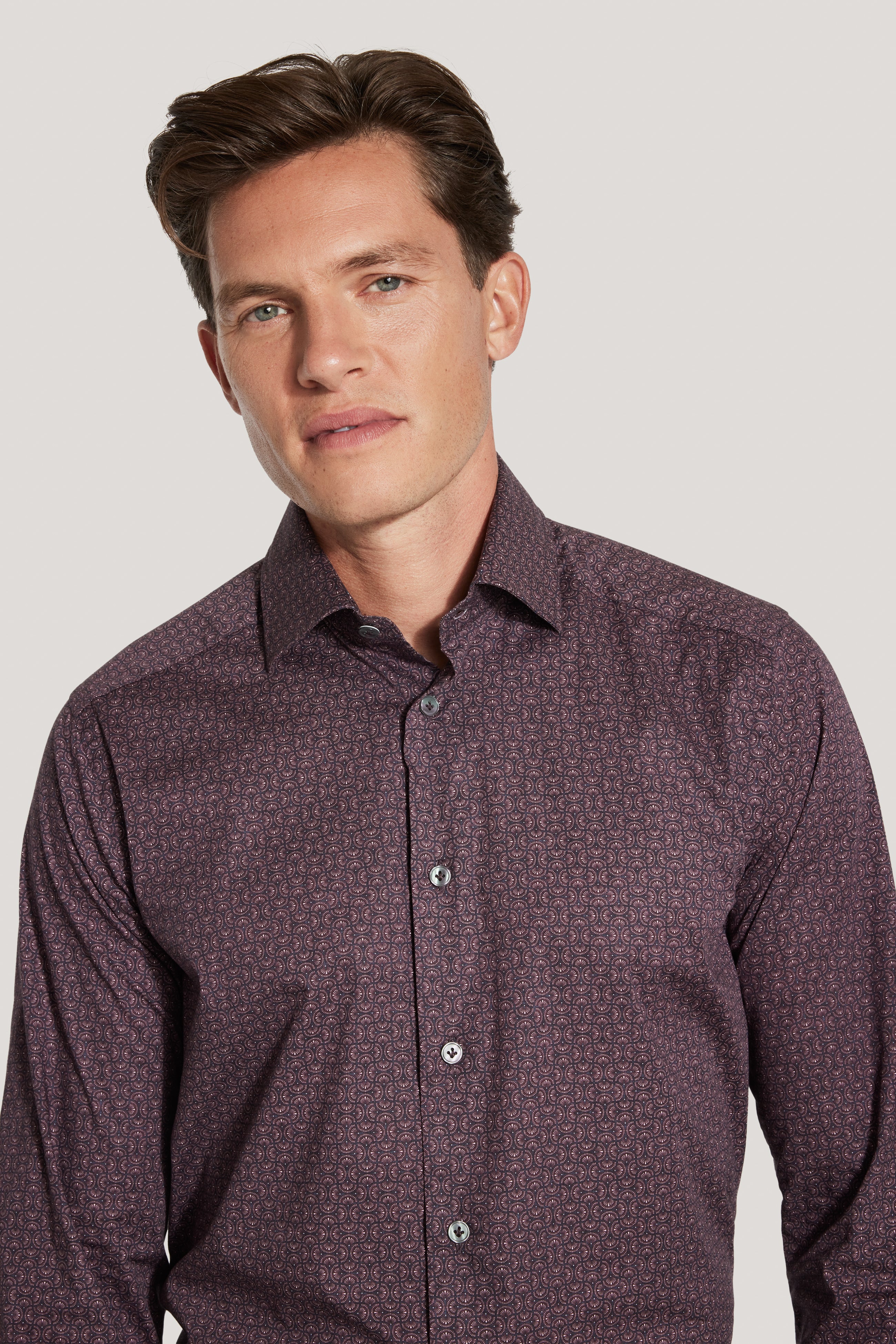 Alt view 1 Wine Geoprint Long Sleeve Sportshirt