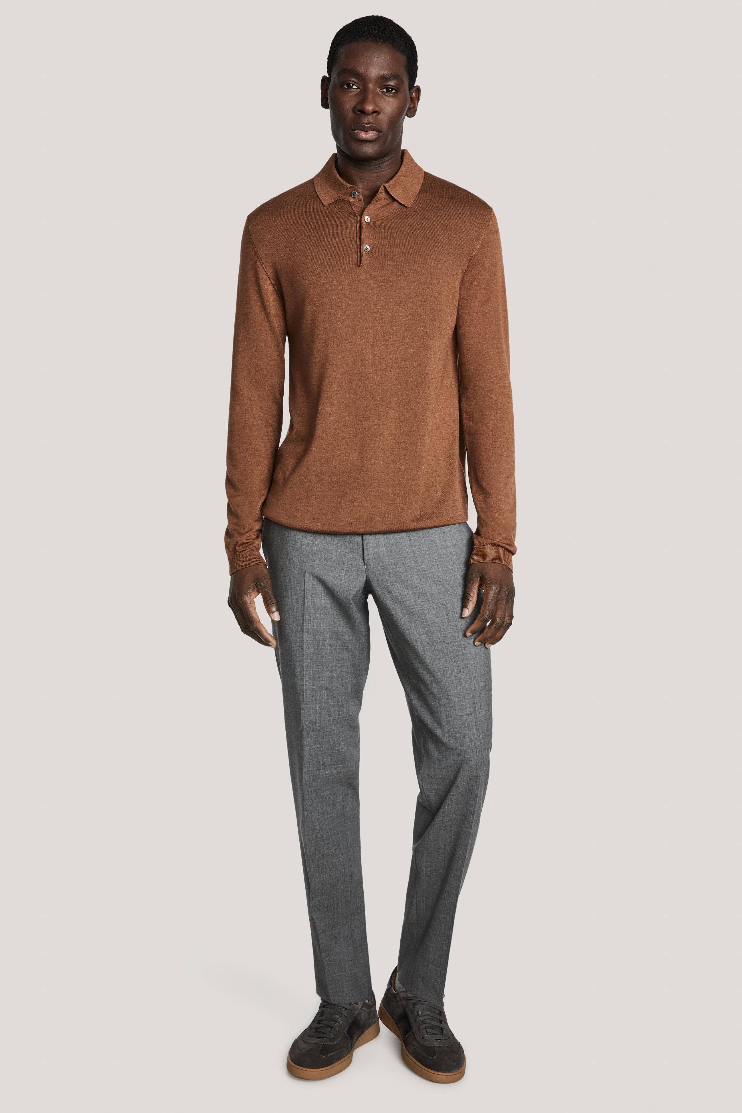 Alt view 1 Camel Long Sleeve Polo