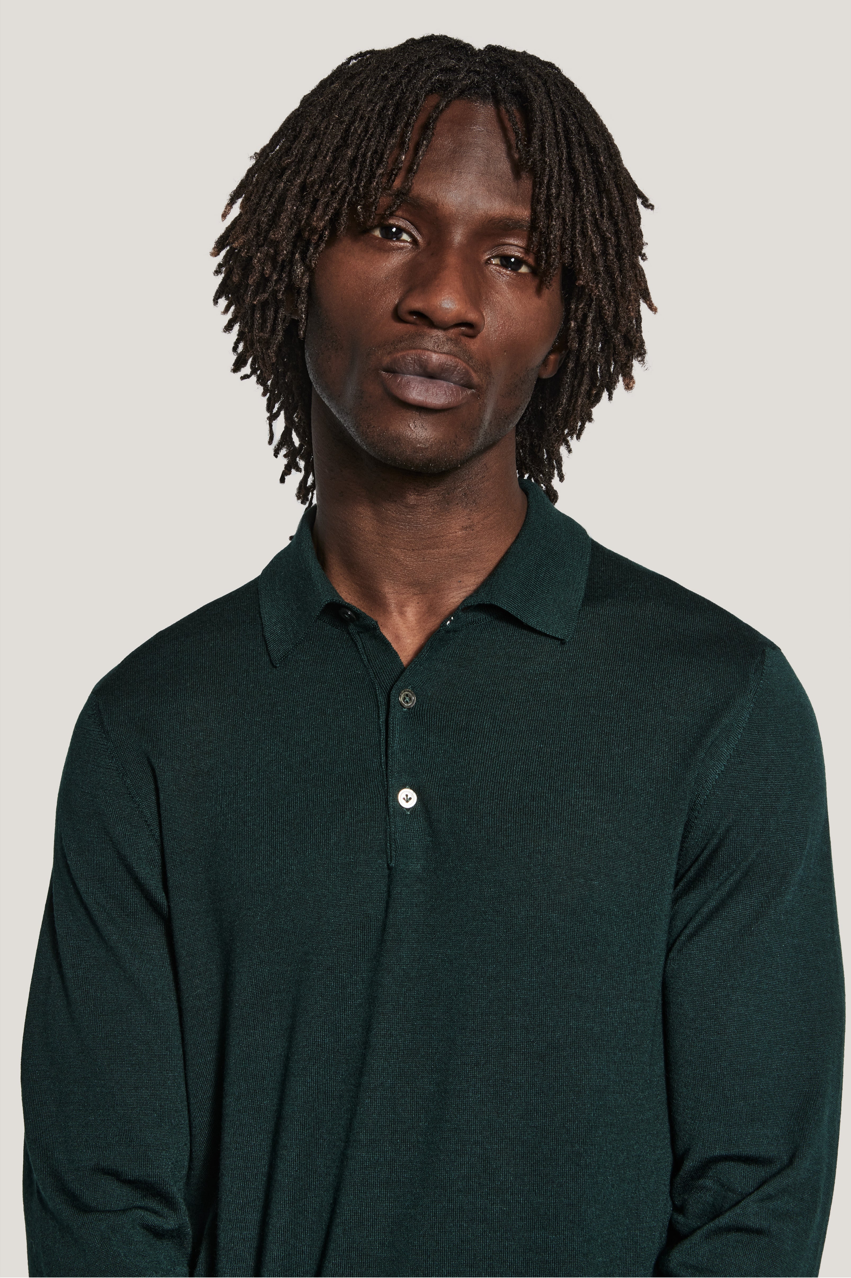 Alt view 1 Forest Green Long Sleeve Polo