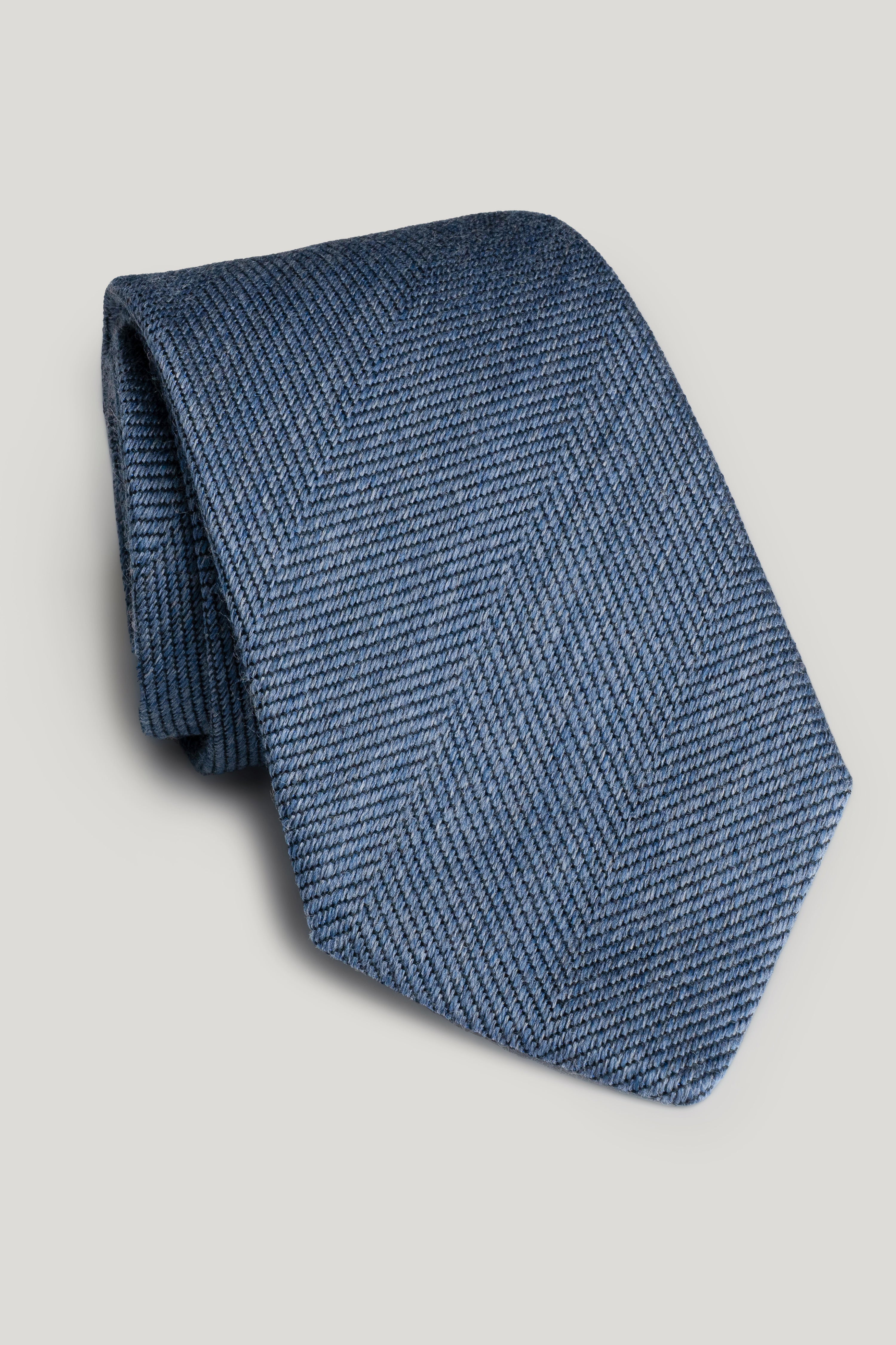 Alt view Blue Herringbone Woven Tie