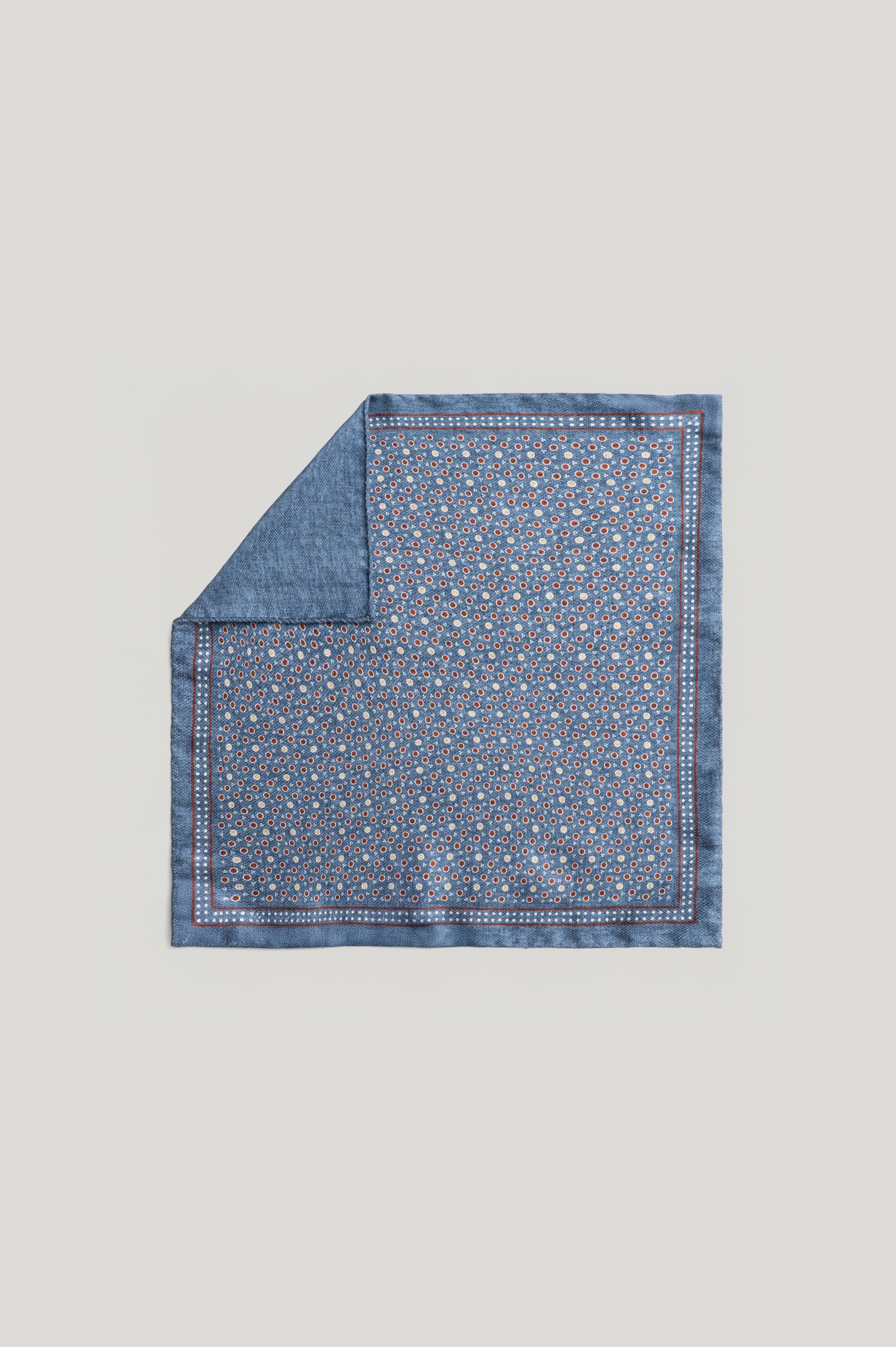 Alt view Blue Printed Pocket Square