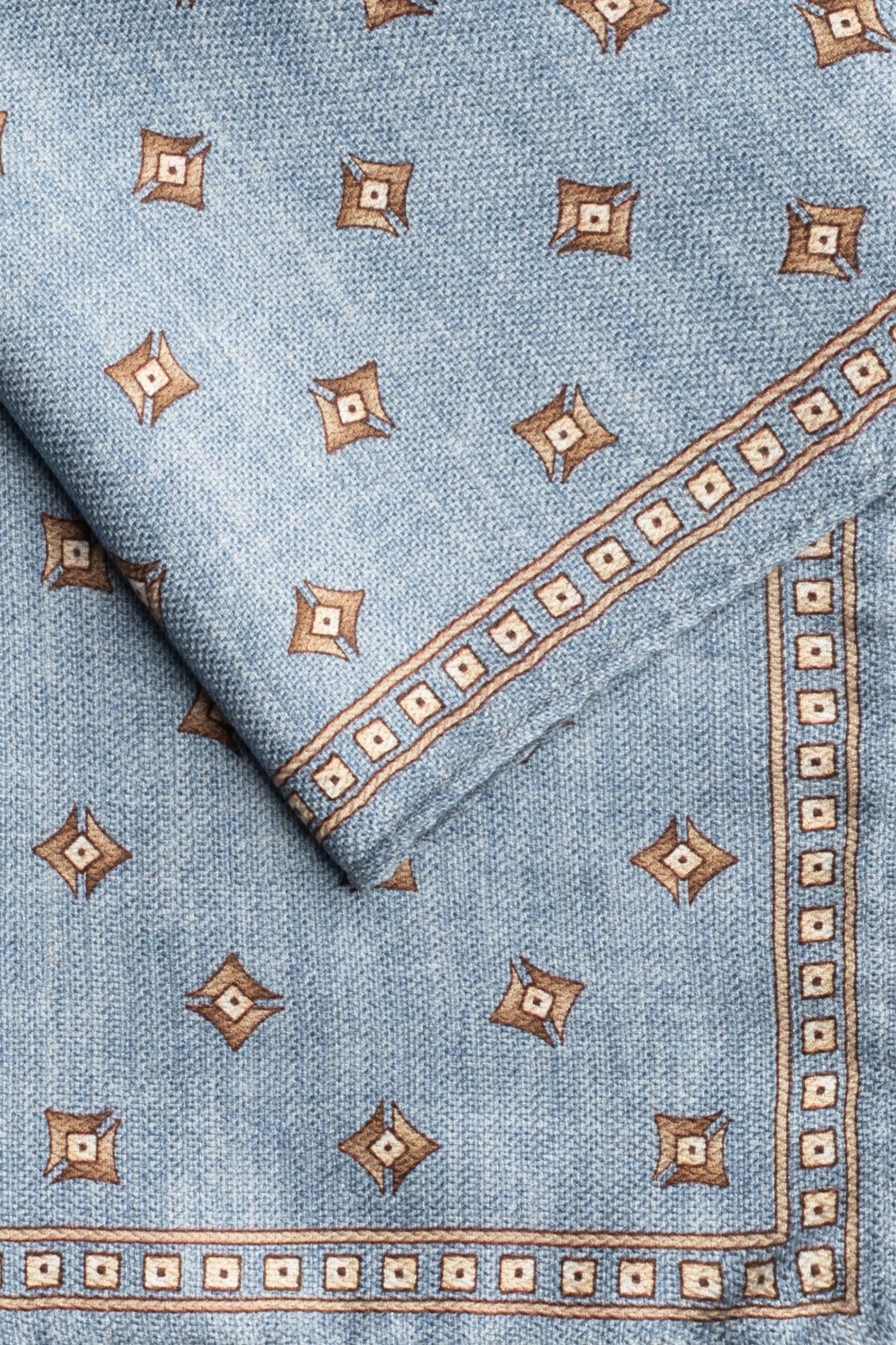 Alt view 1 Sky Blue Geo Print Pocket Square