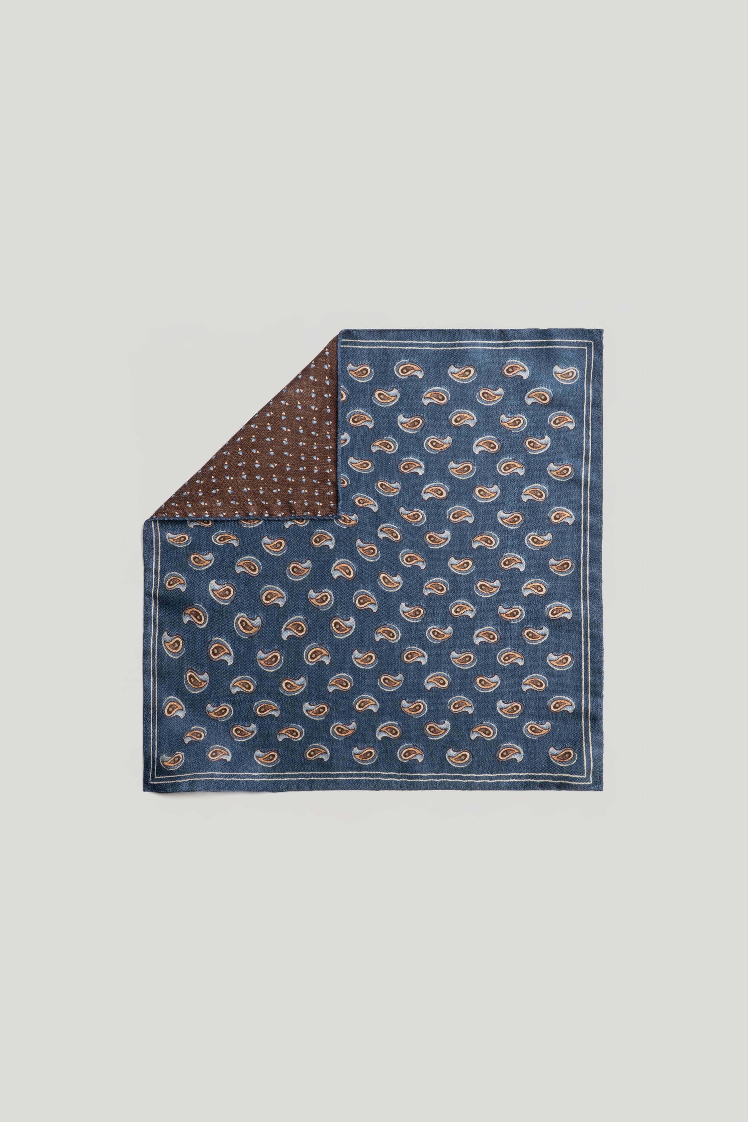 Alt view Blue Paisley Pocket Square