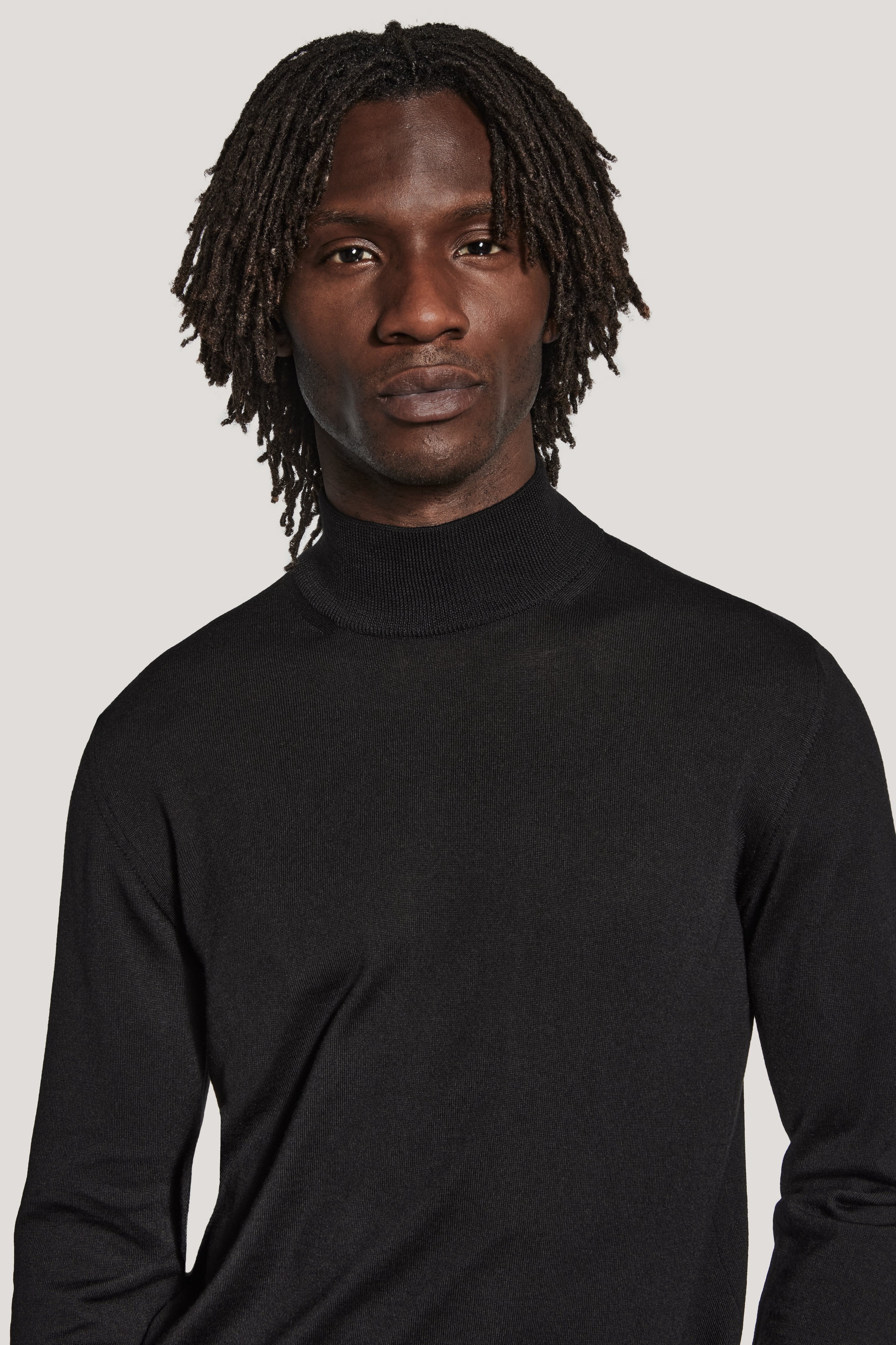 Alt view 1 Black Long Sleeve Mock Neck