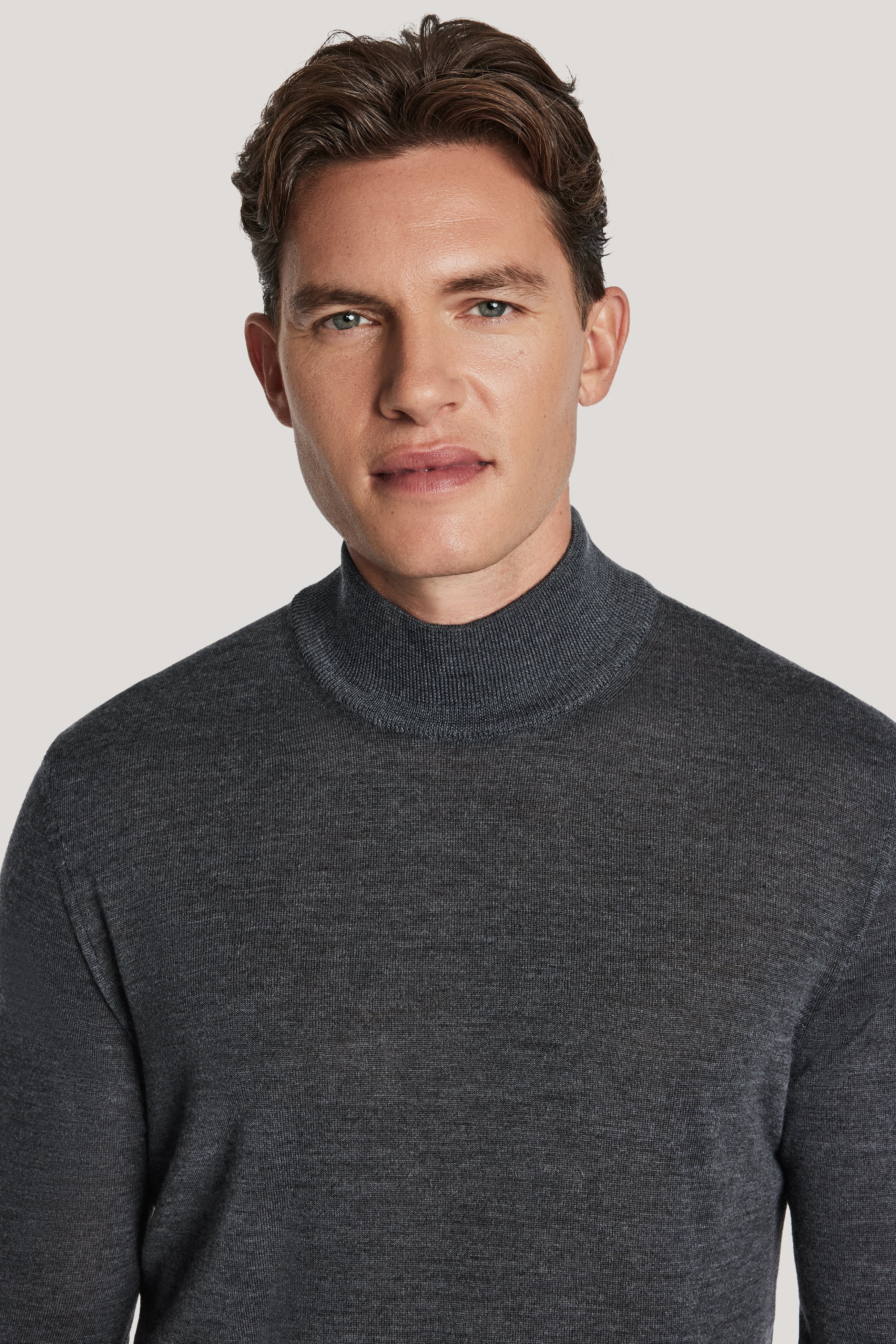 Alt view 1 Grey Long Sleeve Mock Neck