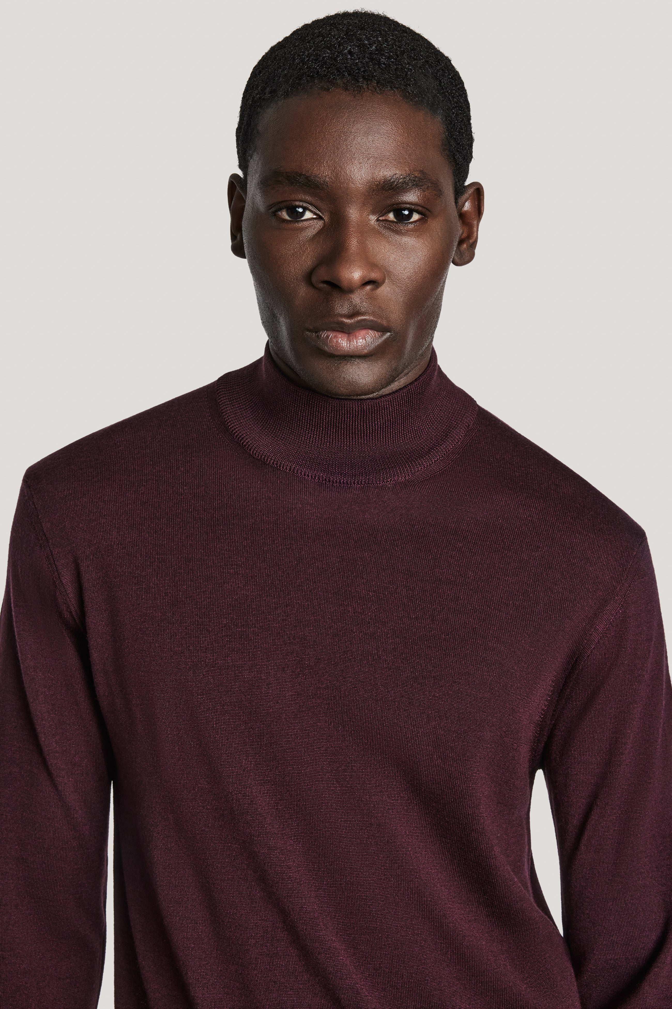 Vue alternative 1 Col montant à manches longues couleur vin