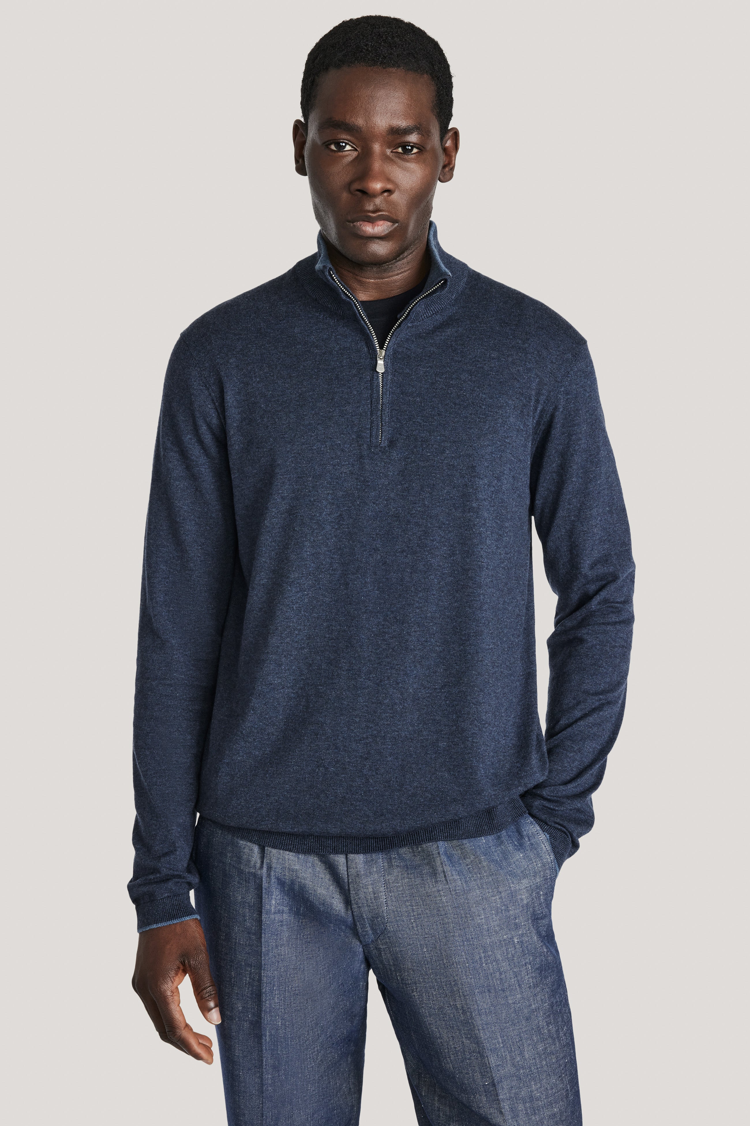 Daniel Washed Navy Solid Quarter Zip – Jack Victor