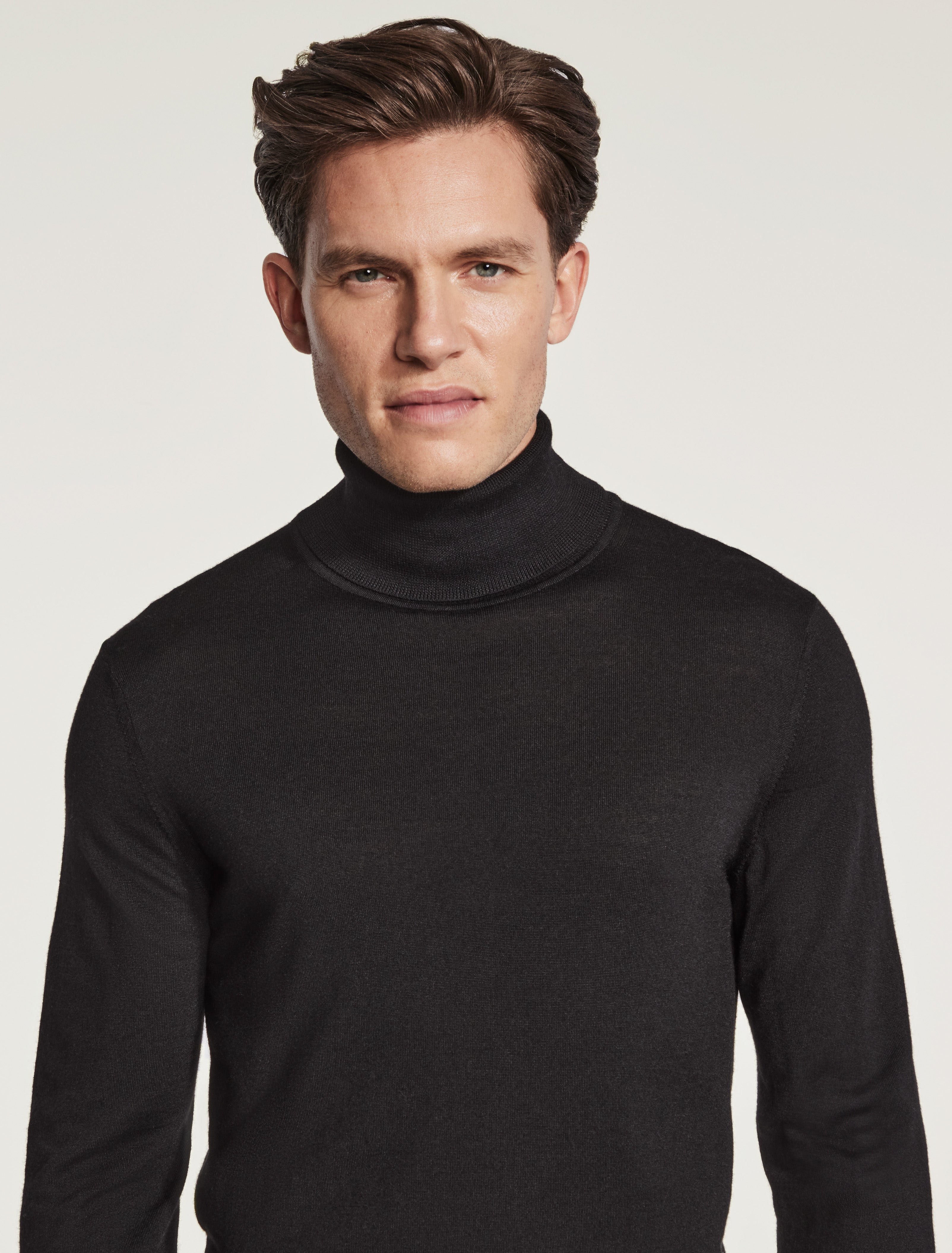 Alt view 1 Black Roll Neck