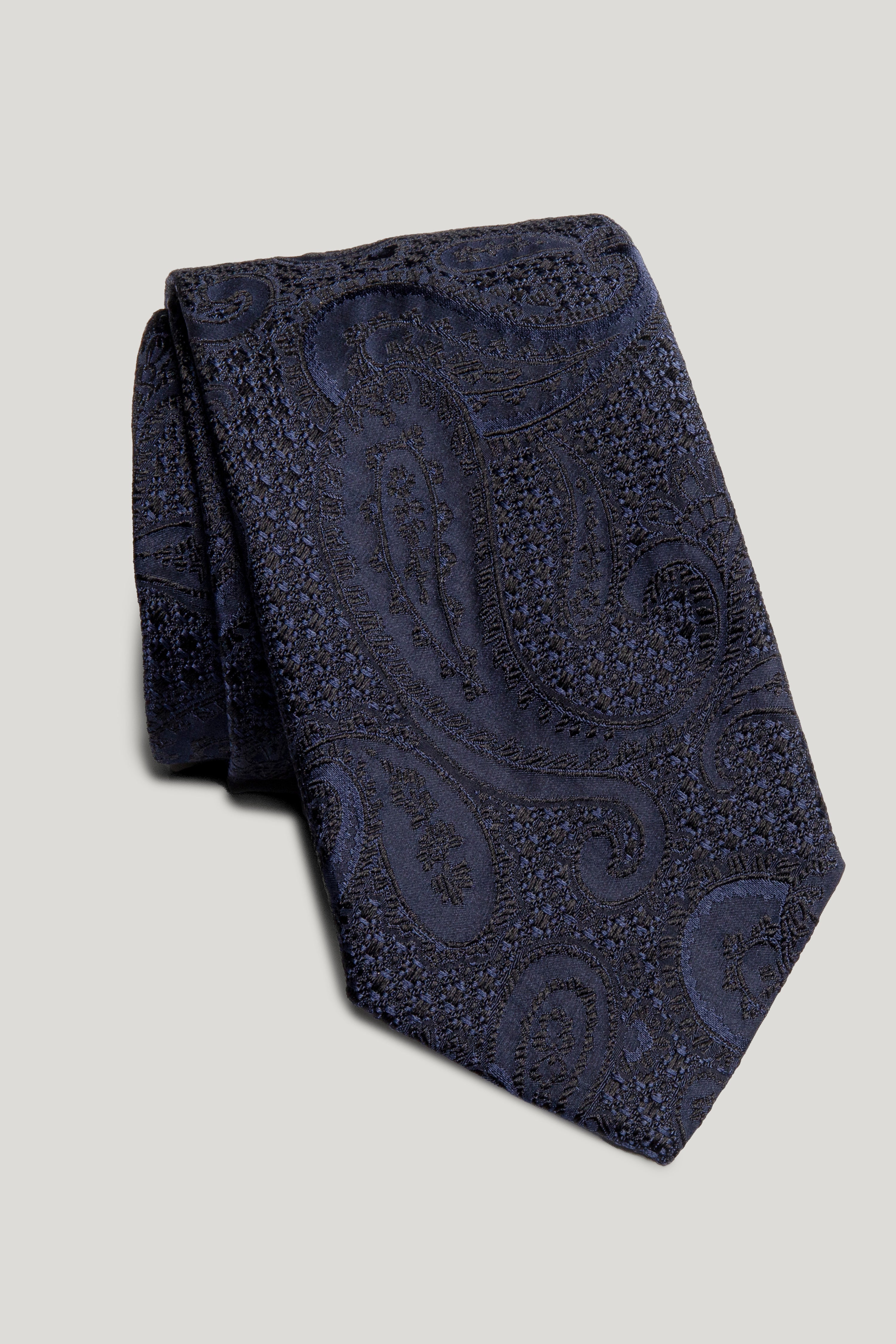 Alt view Navy Paisley Tie