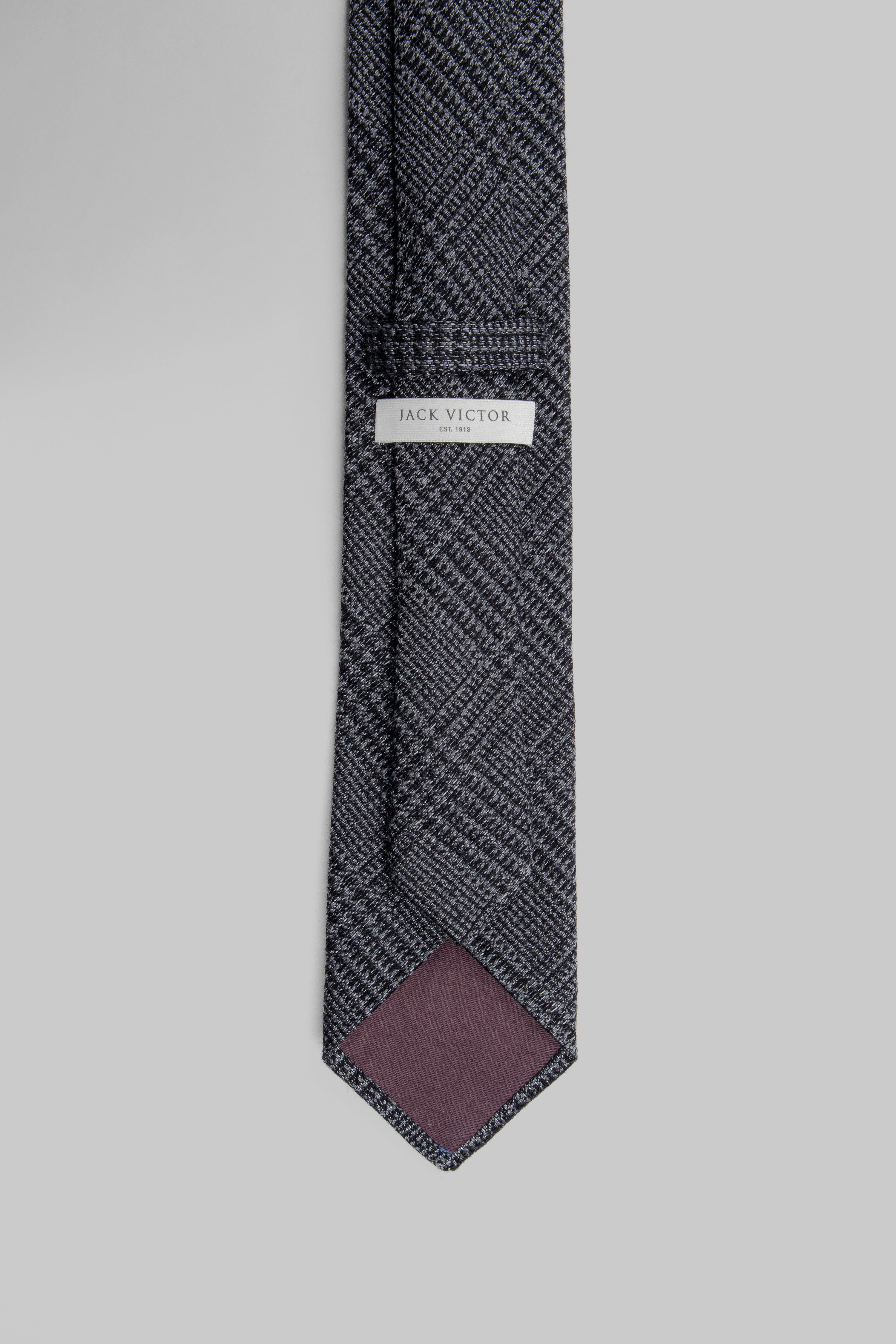 Vue alternative 3 Cravate Tissée Prince de Galles Anthracite