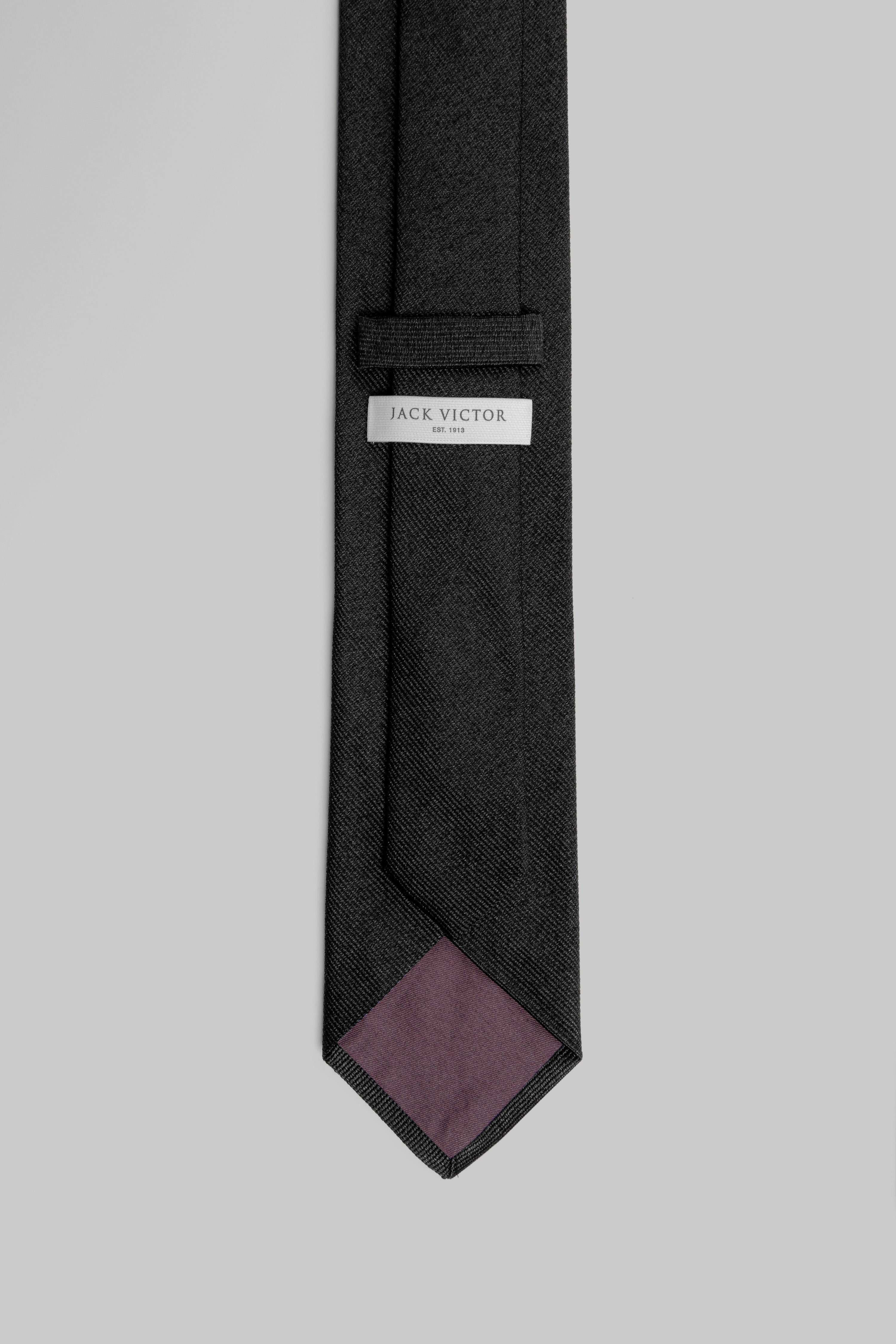 Vue alternative 2 Cravate Tissée Unie Noire Bowman