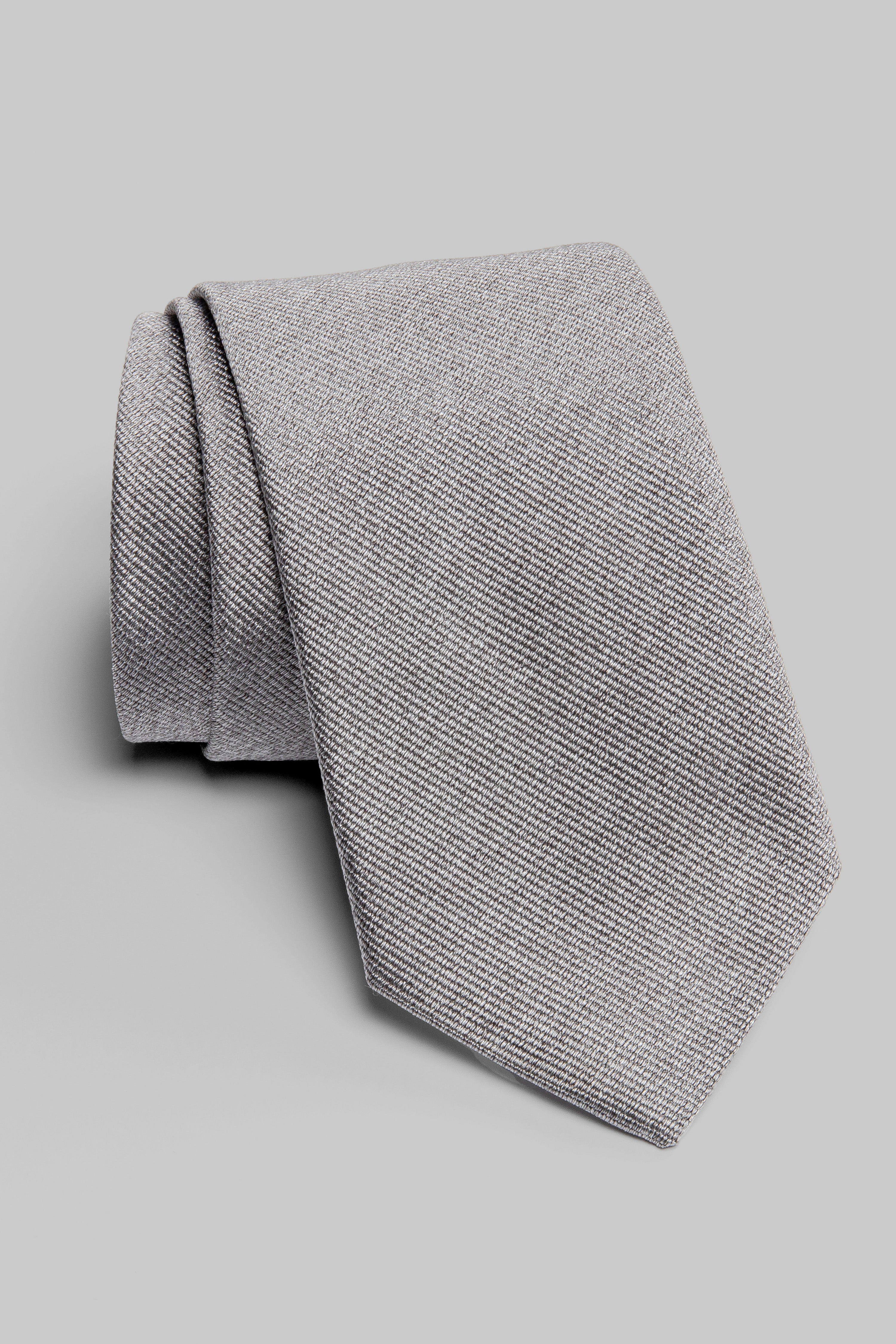 Cravate texturée en soie - Gris clair | Draeger Paris Cravate texturée en soie - Gris clair | Draeger Paris