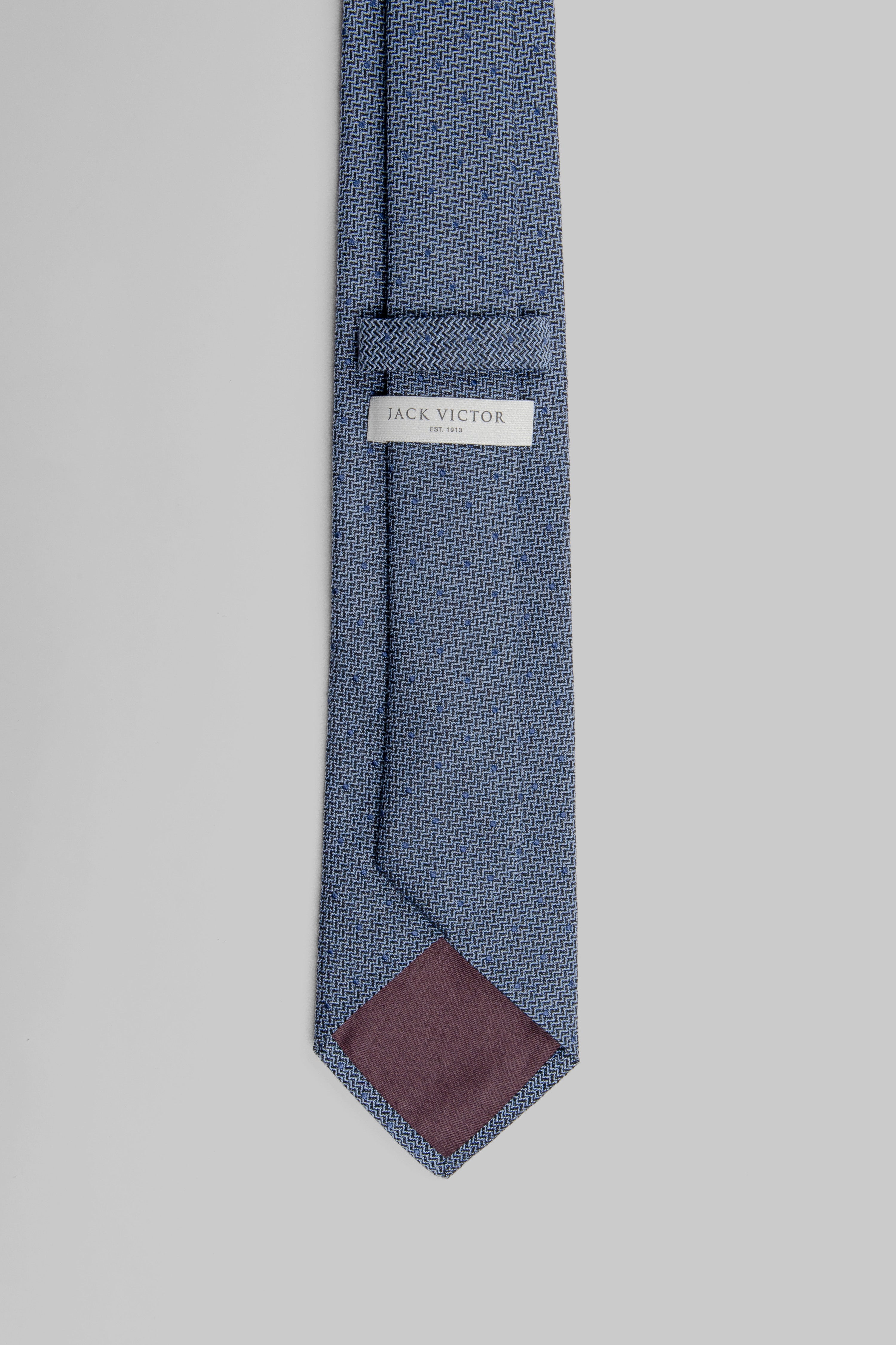 Vue alternative 2 Cravate tissée à pois en bleu