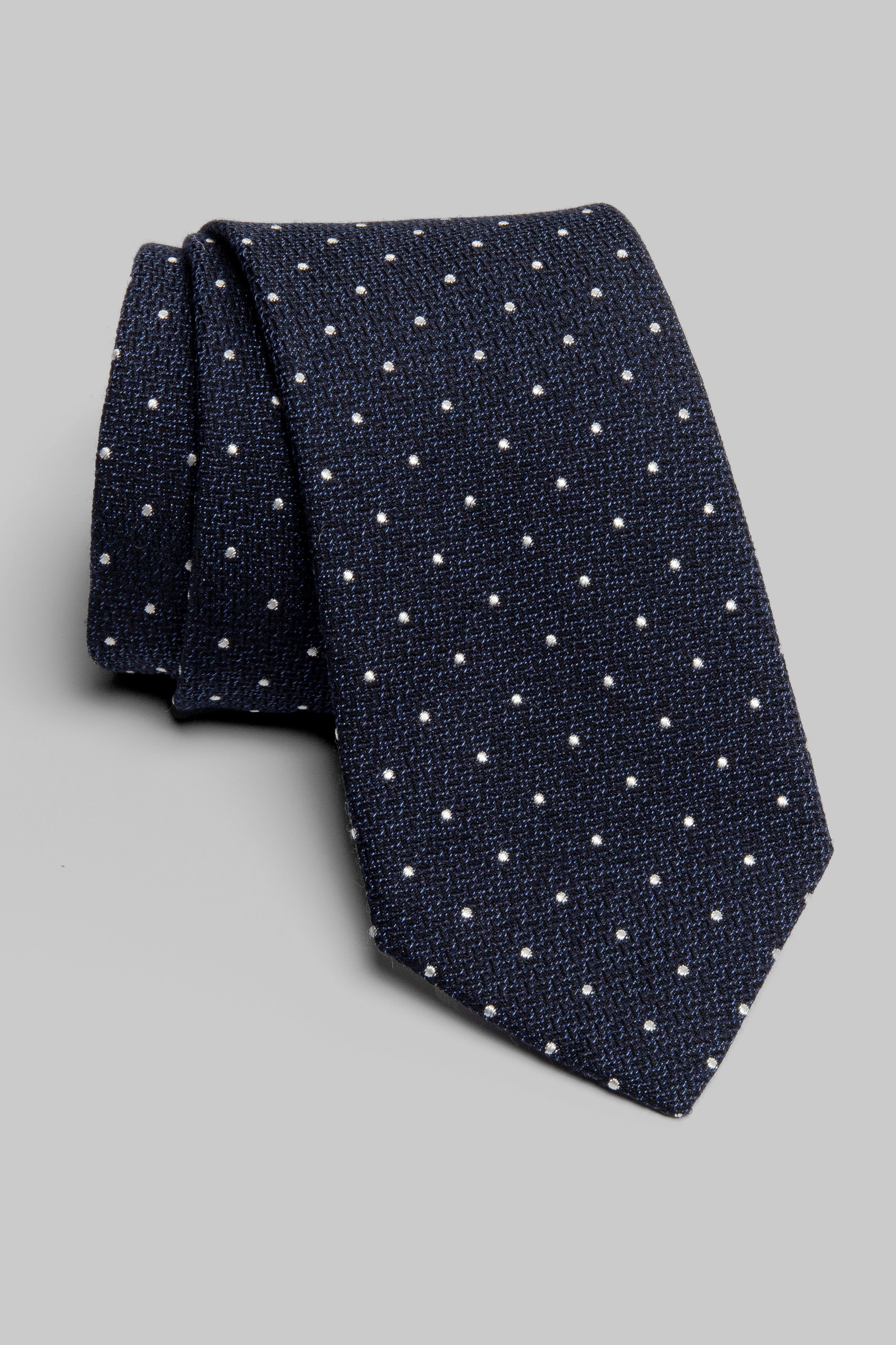 Vue alternative Cravate Tissée À Pois Marine