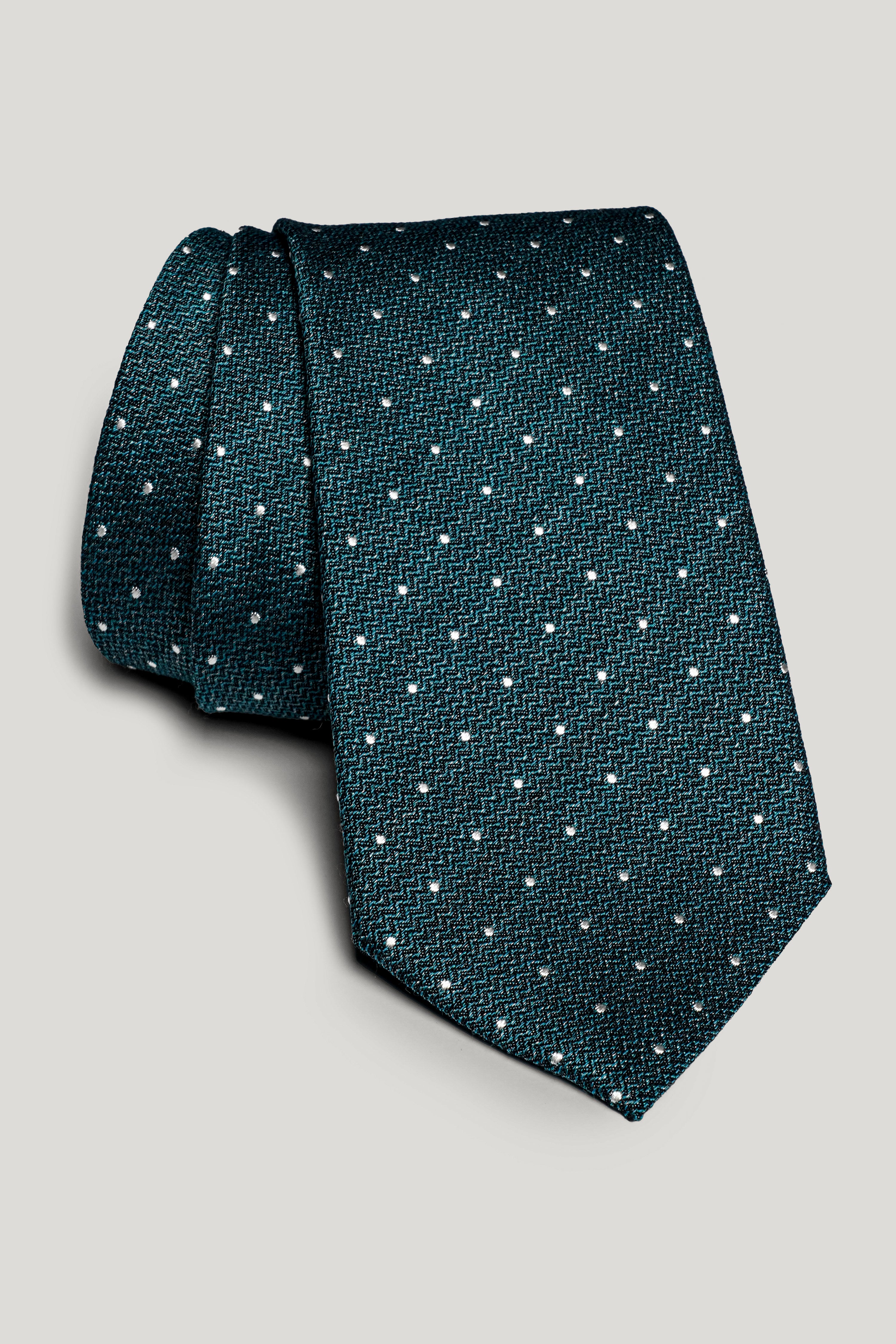 Alt view Teal Pindot Tie