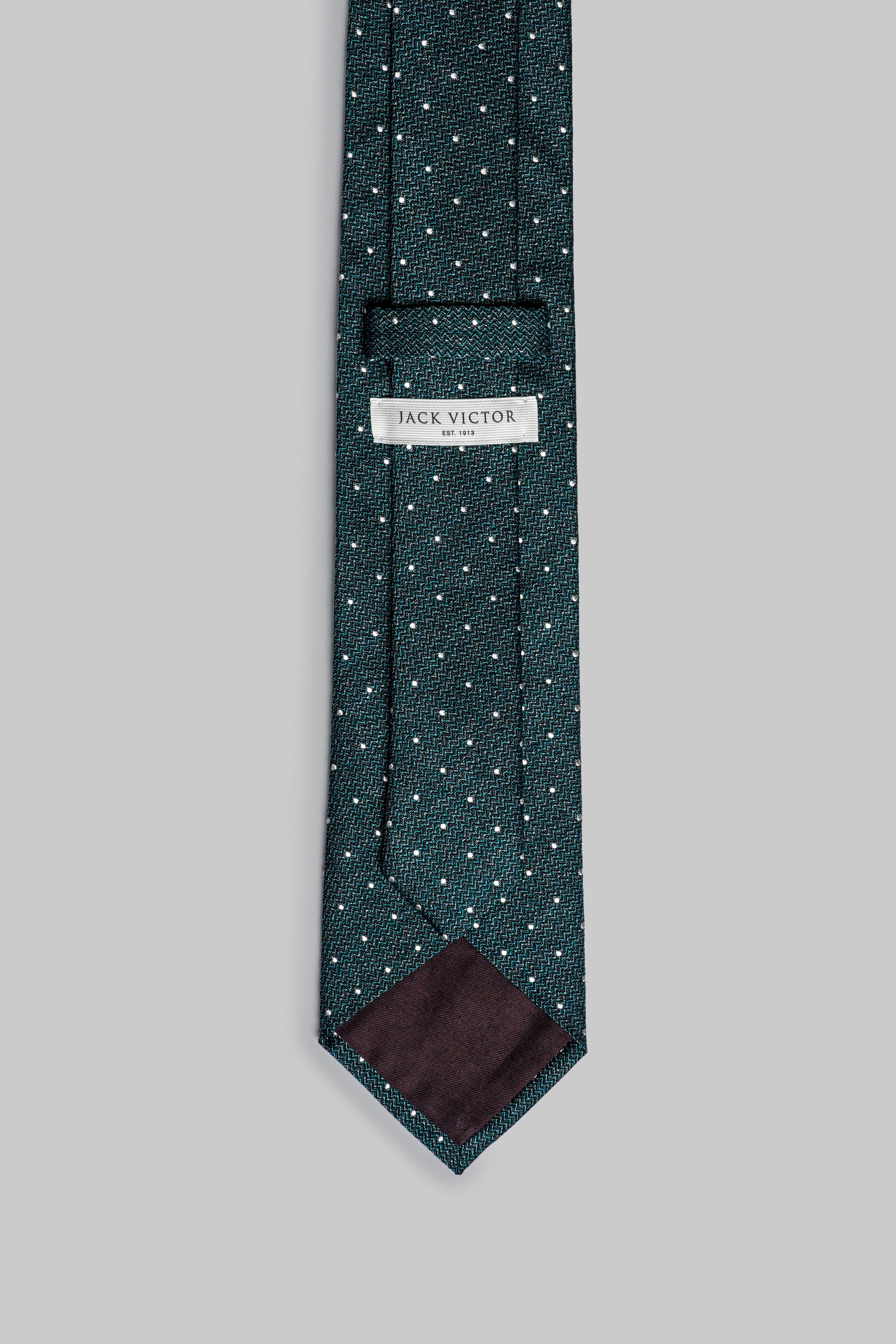 Vue alternative 2 Cravate tissée Pindot en bleu sarcelle