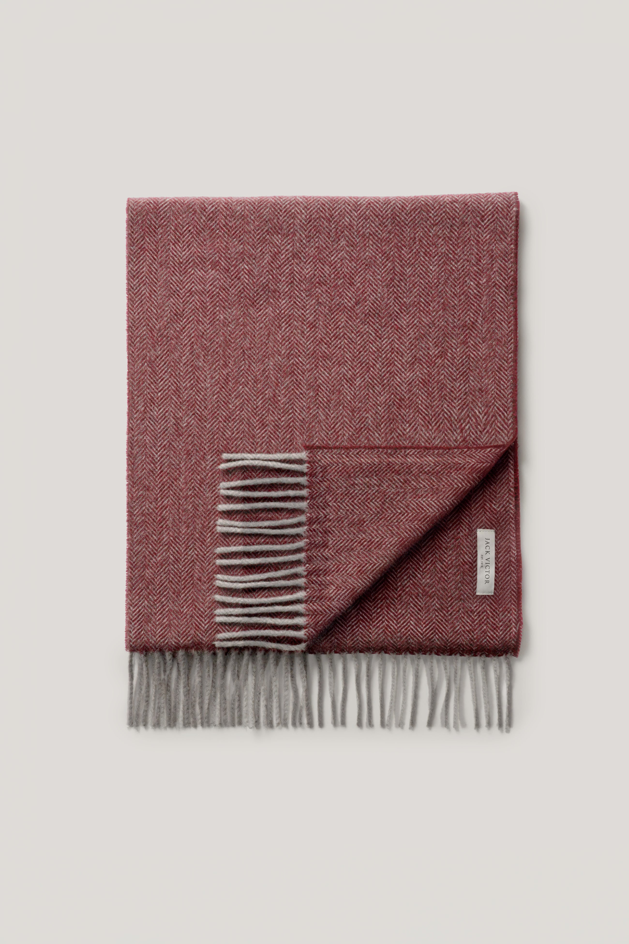 Alt view 1 Burgundy Herringbone Scarf