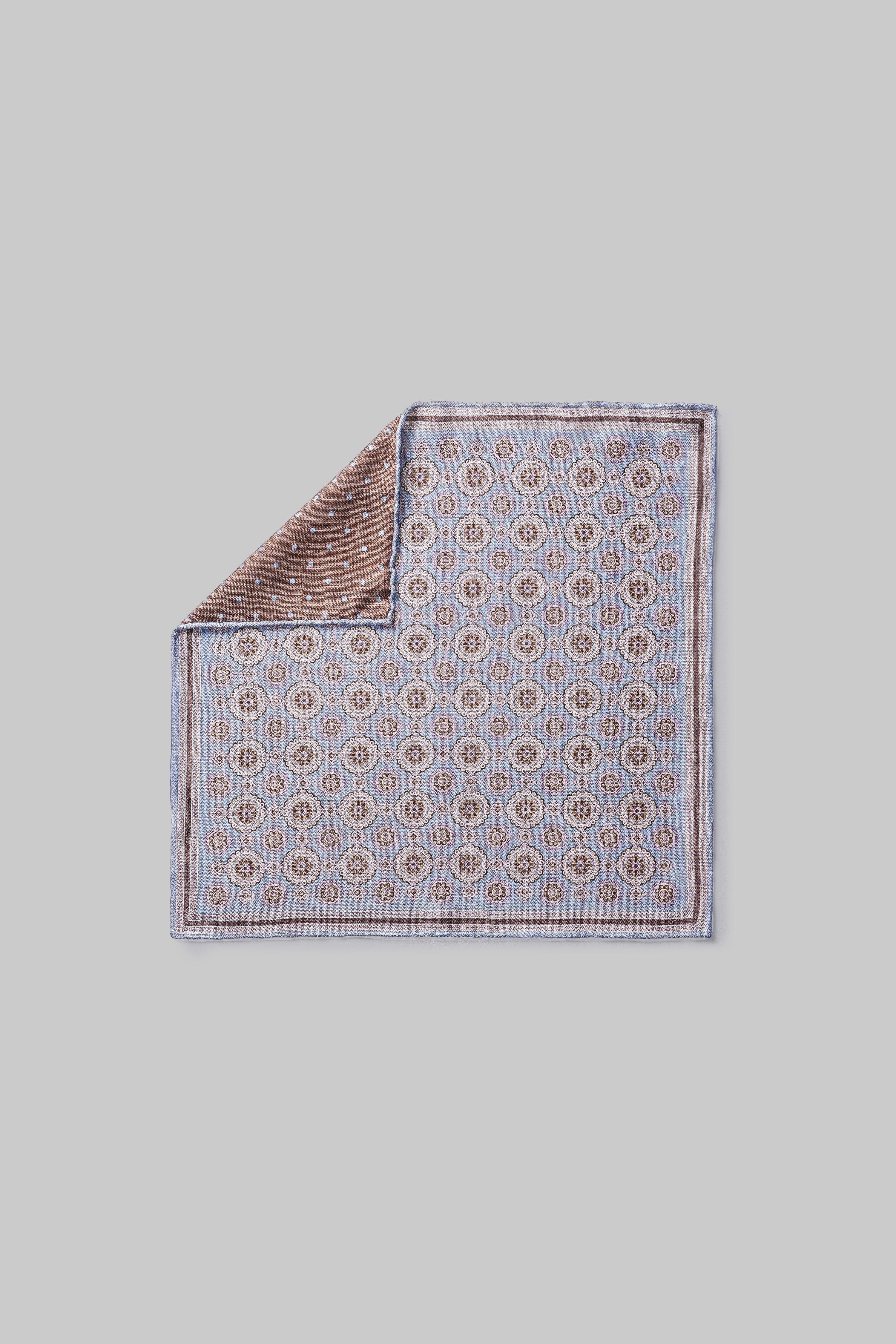 Vue alternative Pochette de costume en soie à imprimé géométrique bleu ciel